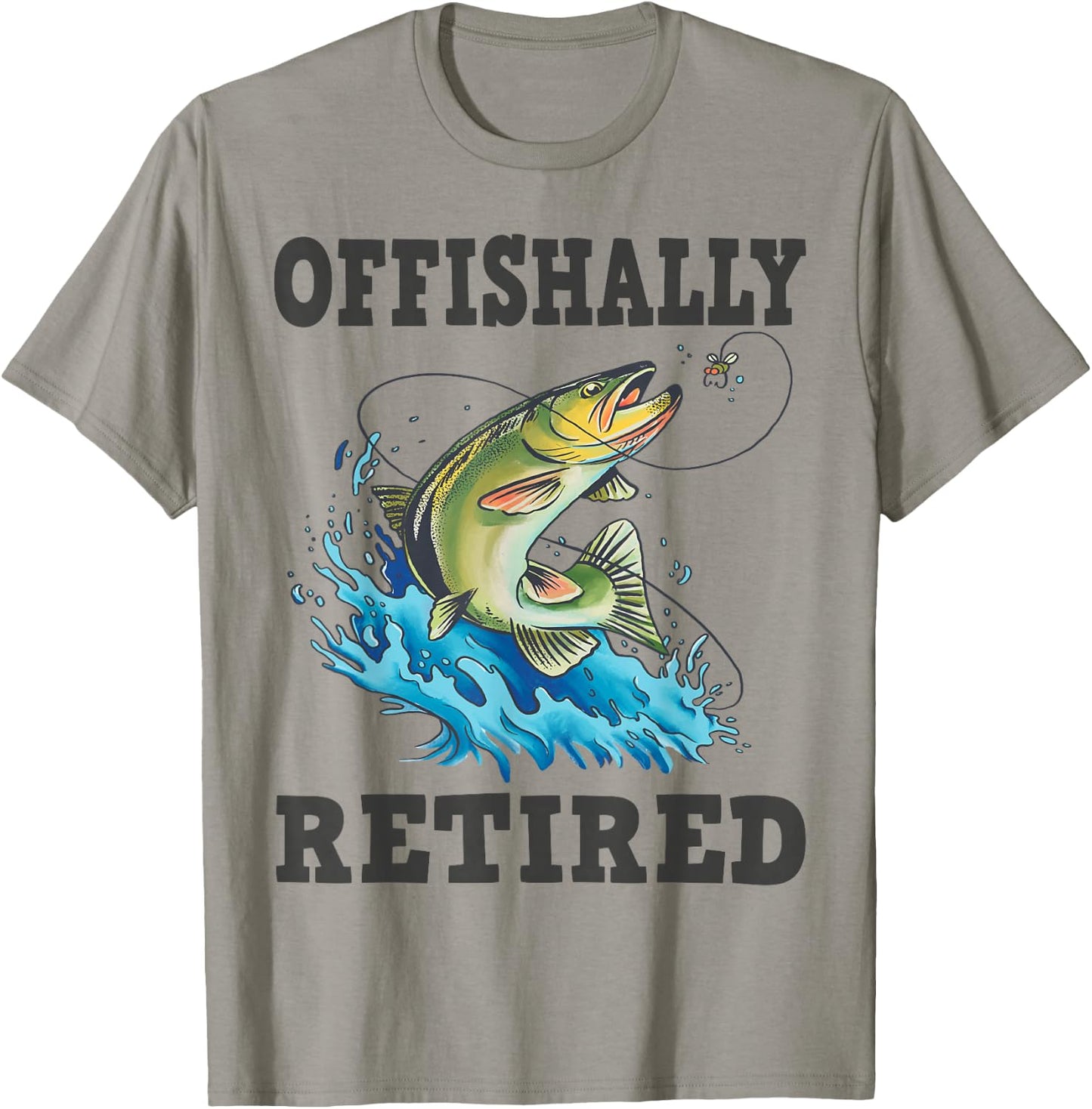 Offishally Retired, Fishing T-Shirt - T-Shirt | Sand