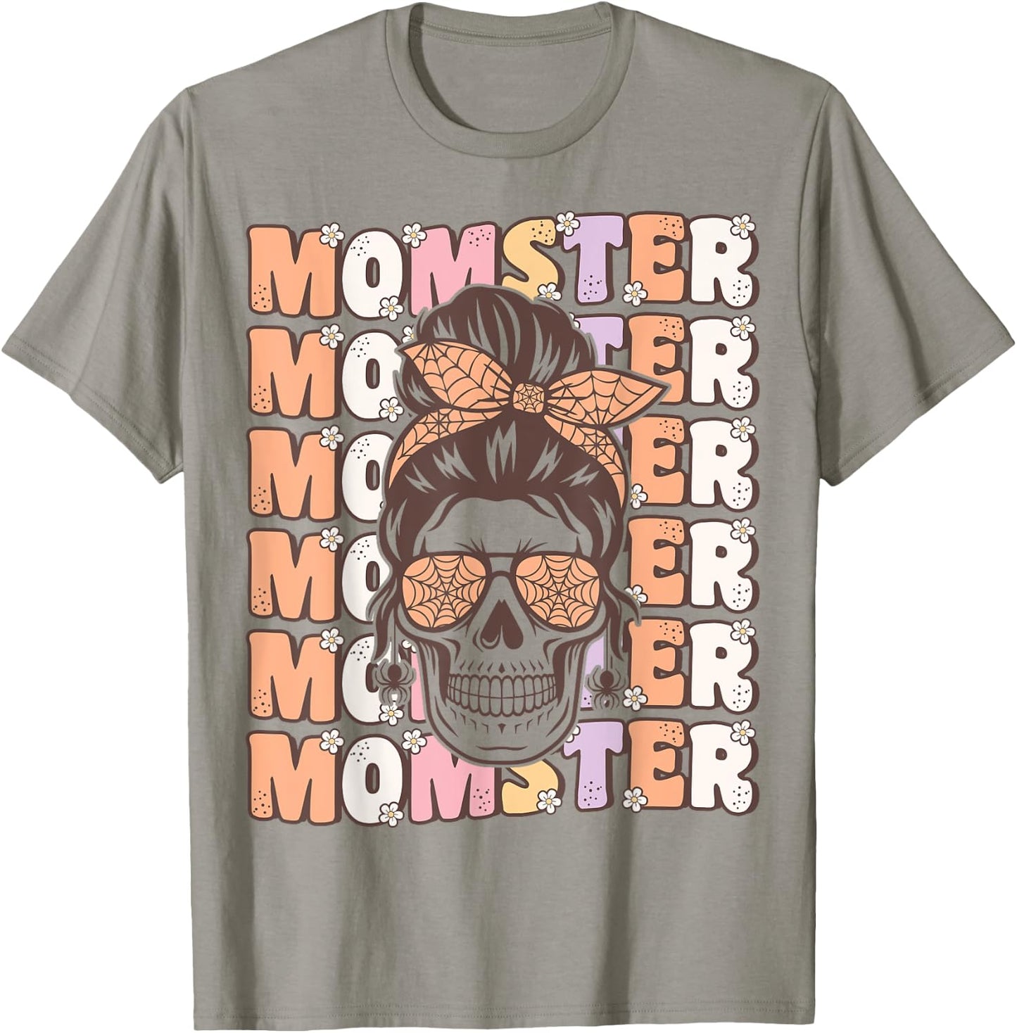 Funny Momster Spooky Mama Groovy Halloween Costume for Moms T-Shirt - T-Shirt | Sand