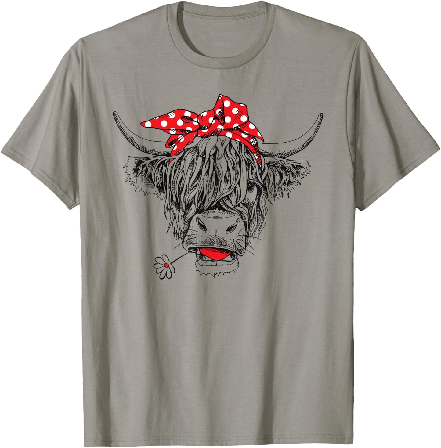 Scottish Highland Cow Cattle Hairy Cow Flowers Woman T-Shirt - T-Shirt | Sand
