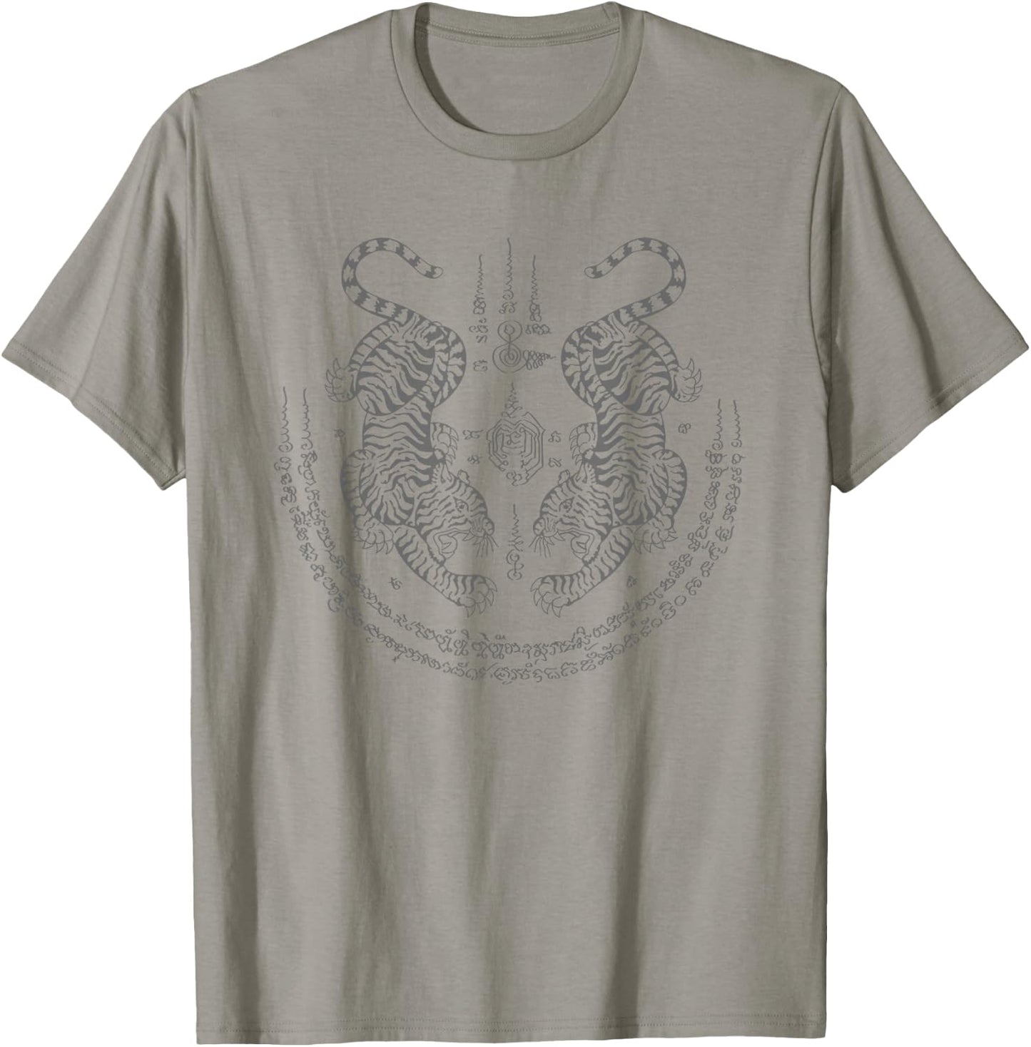 Thai Tattoo Twin Tiger Sak Yant Muay Thai Thailand Graphic T-Shirt - T-Shirt | Sand