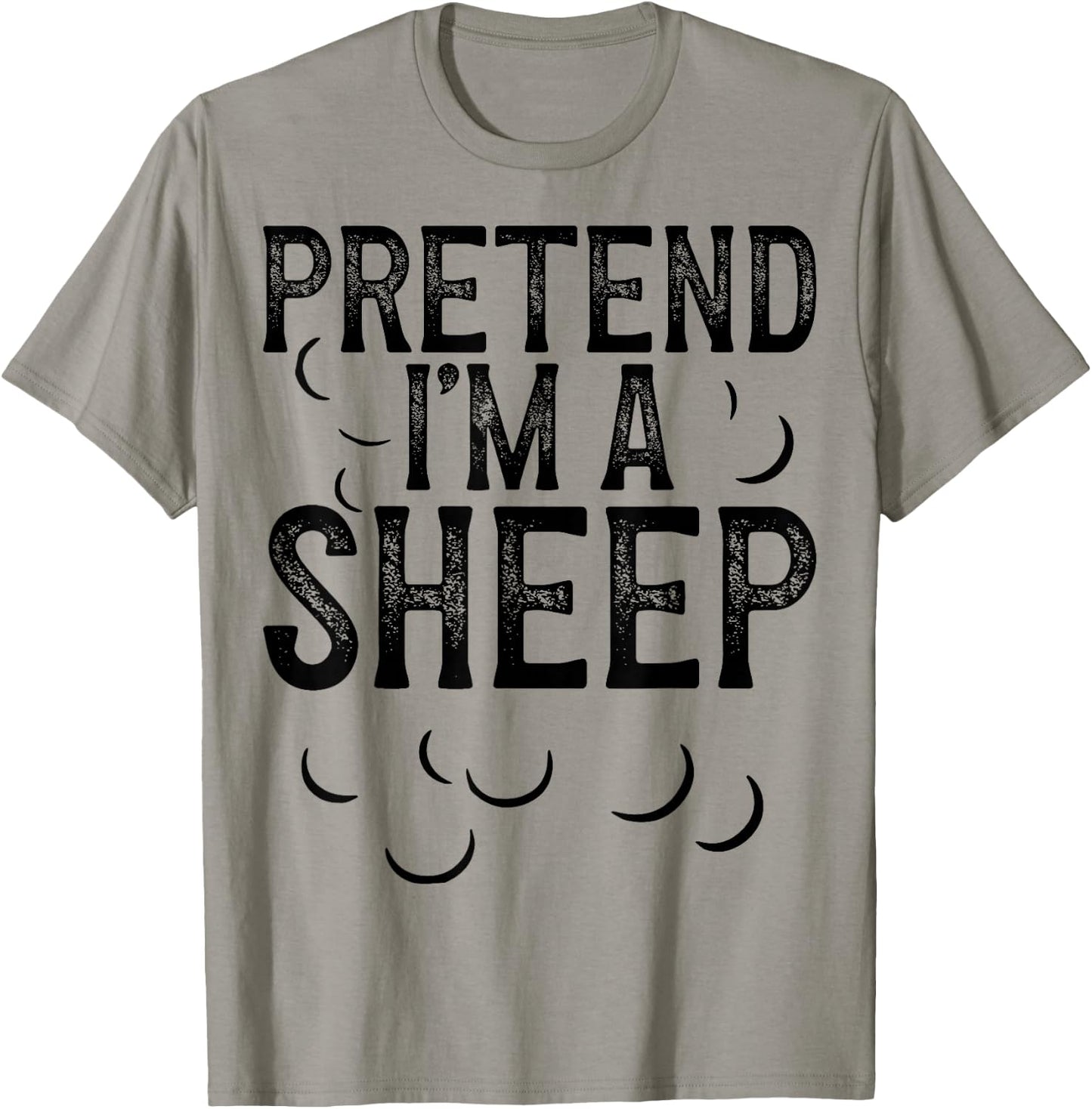 Vintage Pretend I'm a Sheep Halloween Last Minute Costume T-Shirt - T-Shirt | Sand