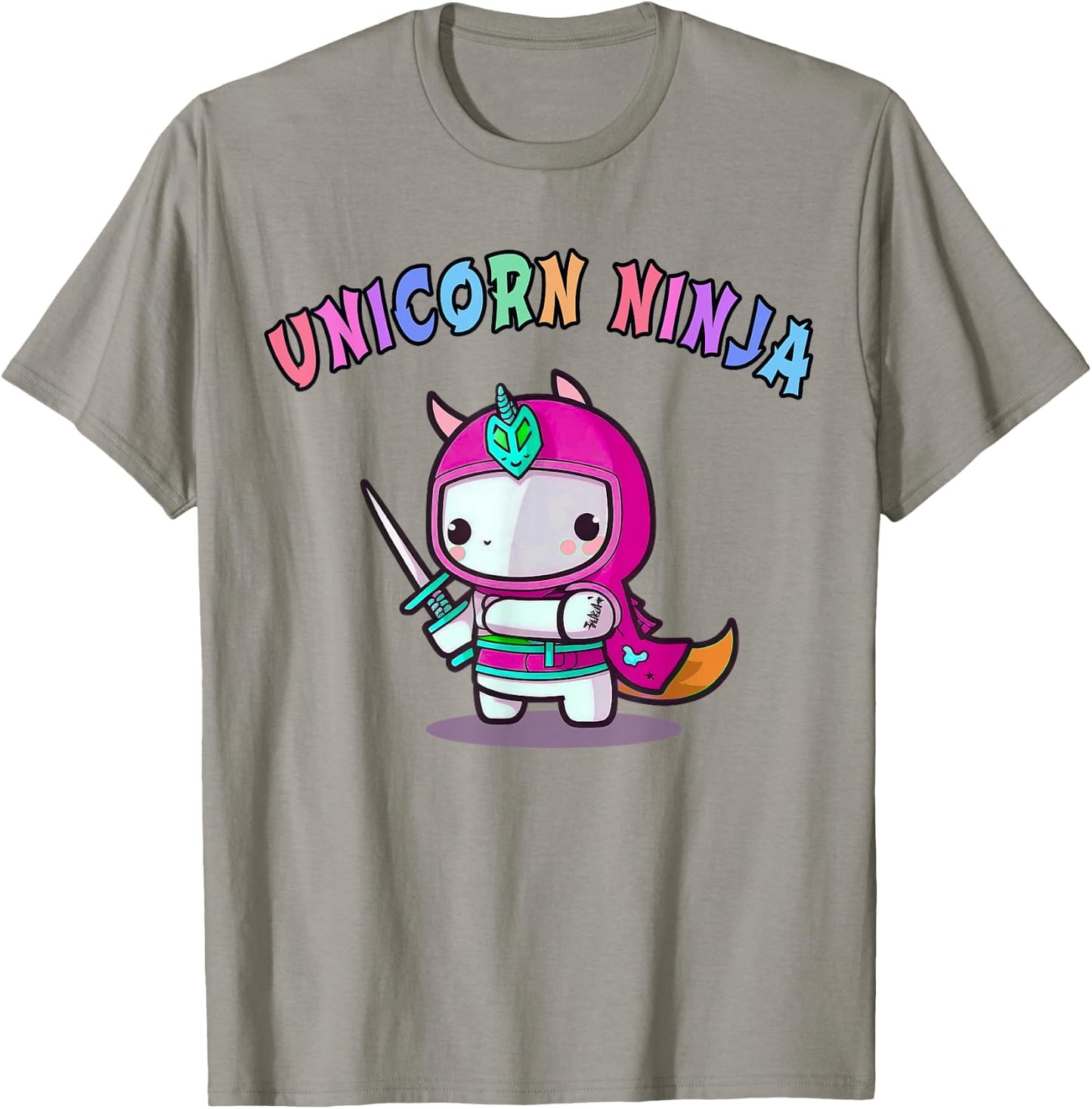 Funny UNICORN NINJA Girl Team Princess Birthday Crew Pink T-Shirt - T-Shirt | Sand