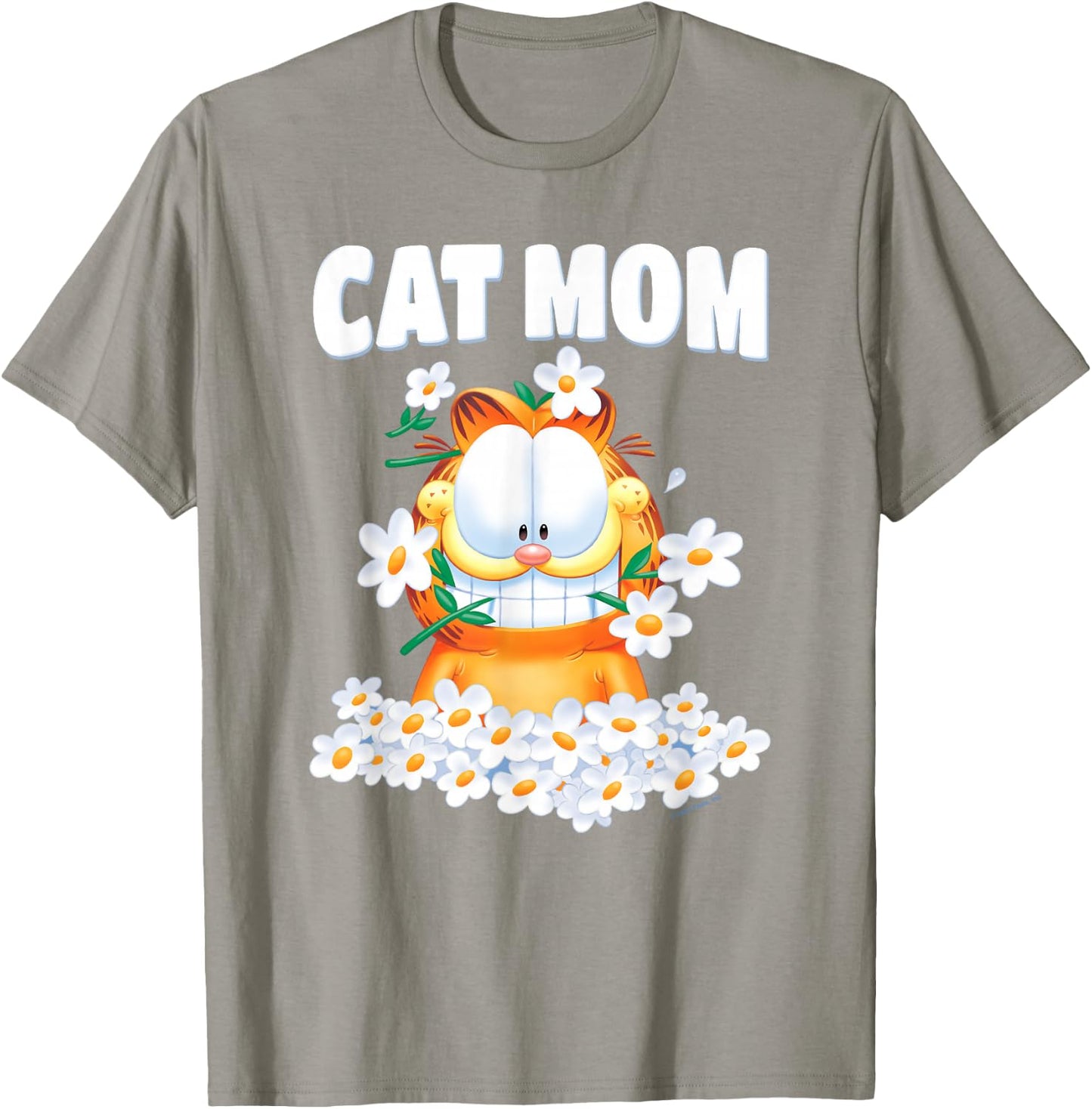 Garfield Cat Mom Flowers T-Shirt - T-Shirt | Sand