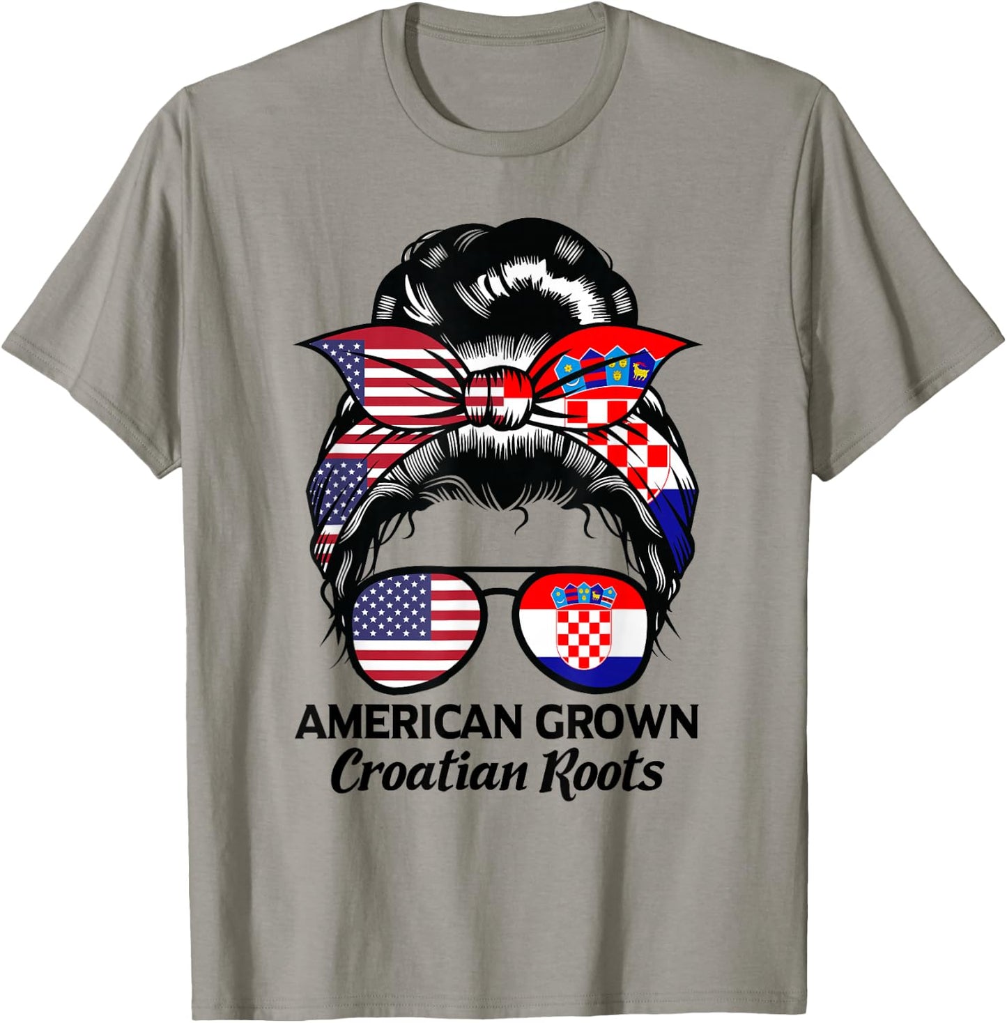 American Grown Croatian Roots Croatia T-Shirt - T-Shirt | Sand