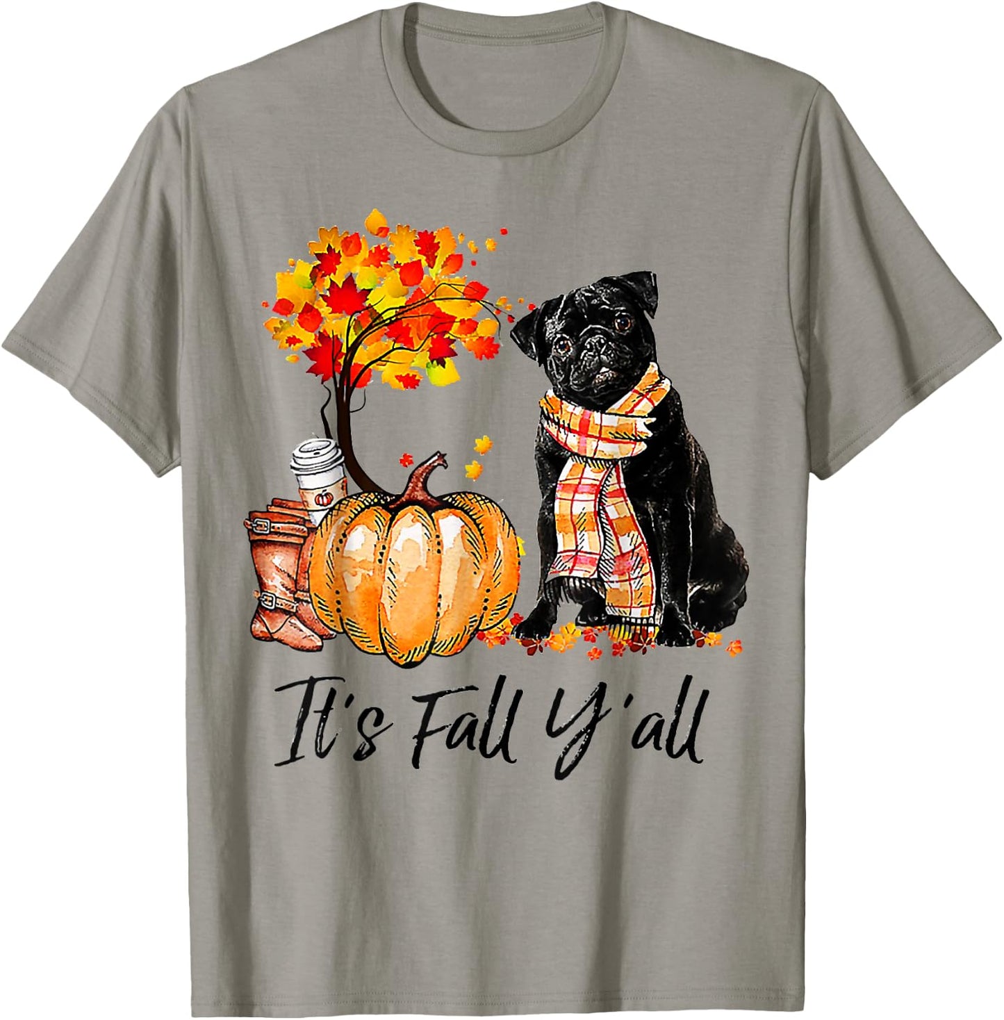 It's Fall Y'all Pug Pumpkin Dog Autumn Halloween Women T-Shirt - T-Shirt | Sand