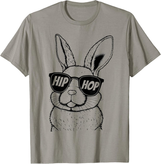 Hip Hop Bunny Face With Sunglasses for Boys Men Kids Easter T-Shirt - T-Shirt | Sand
