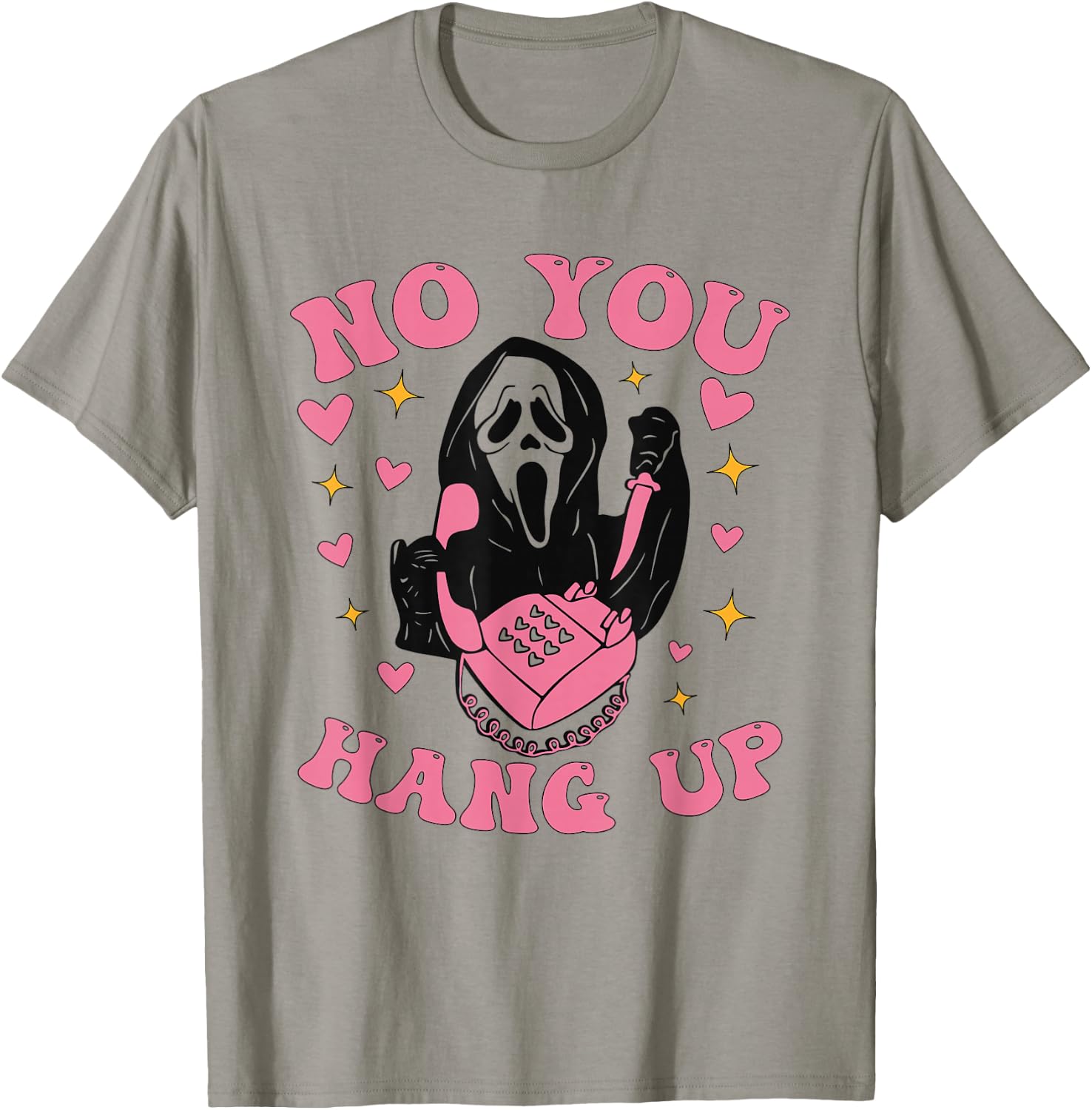 Funny Ghost Calling Halloween Scary Costume No You Hang Up T-Shirt - T-Shirt | Sand