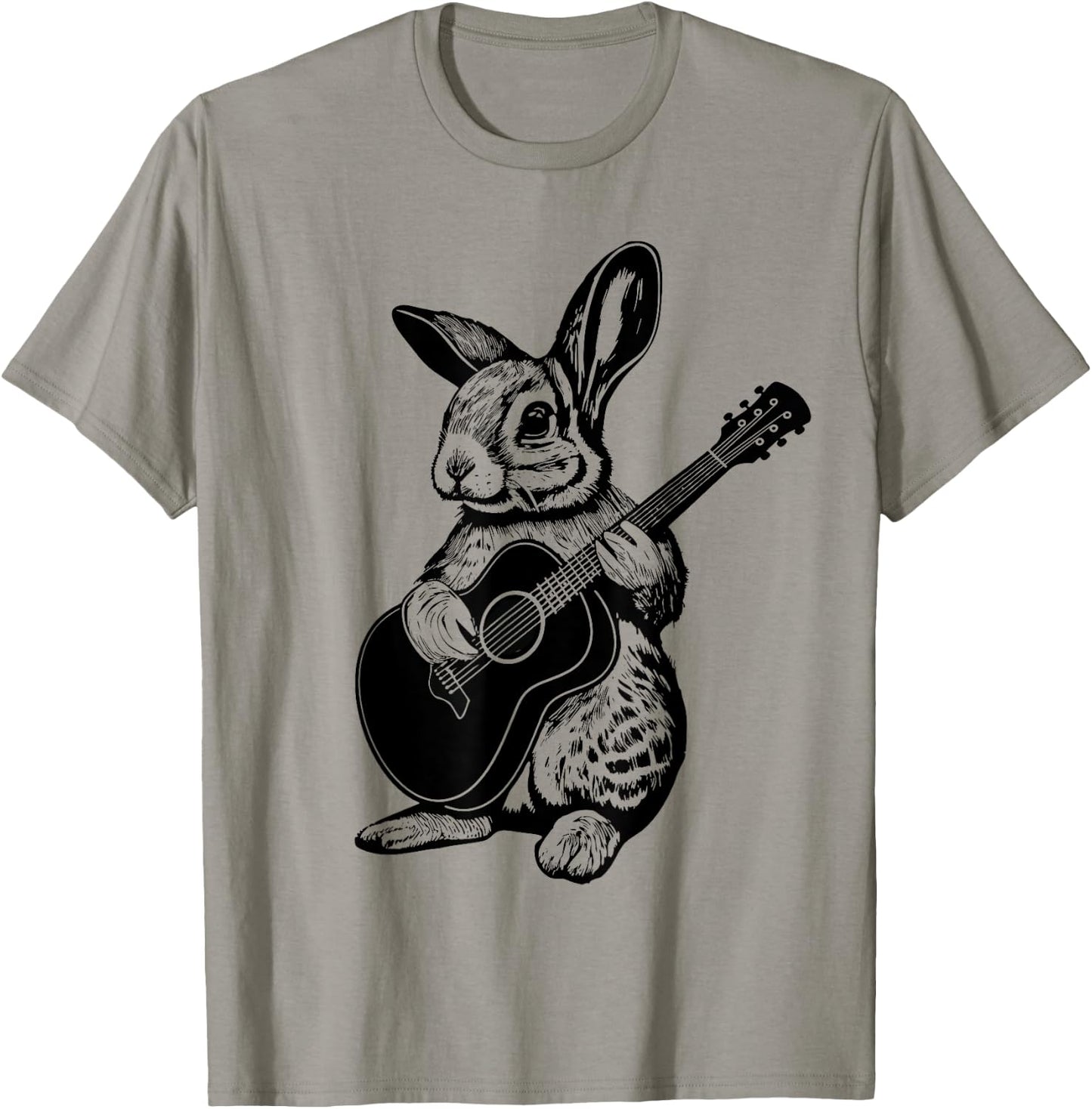 Bunny Playing Acoustic Guitar Easter Rabbit Women, Men, Kids T-Shirt - T-Shirt | Sand