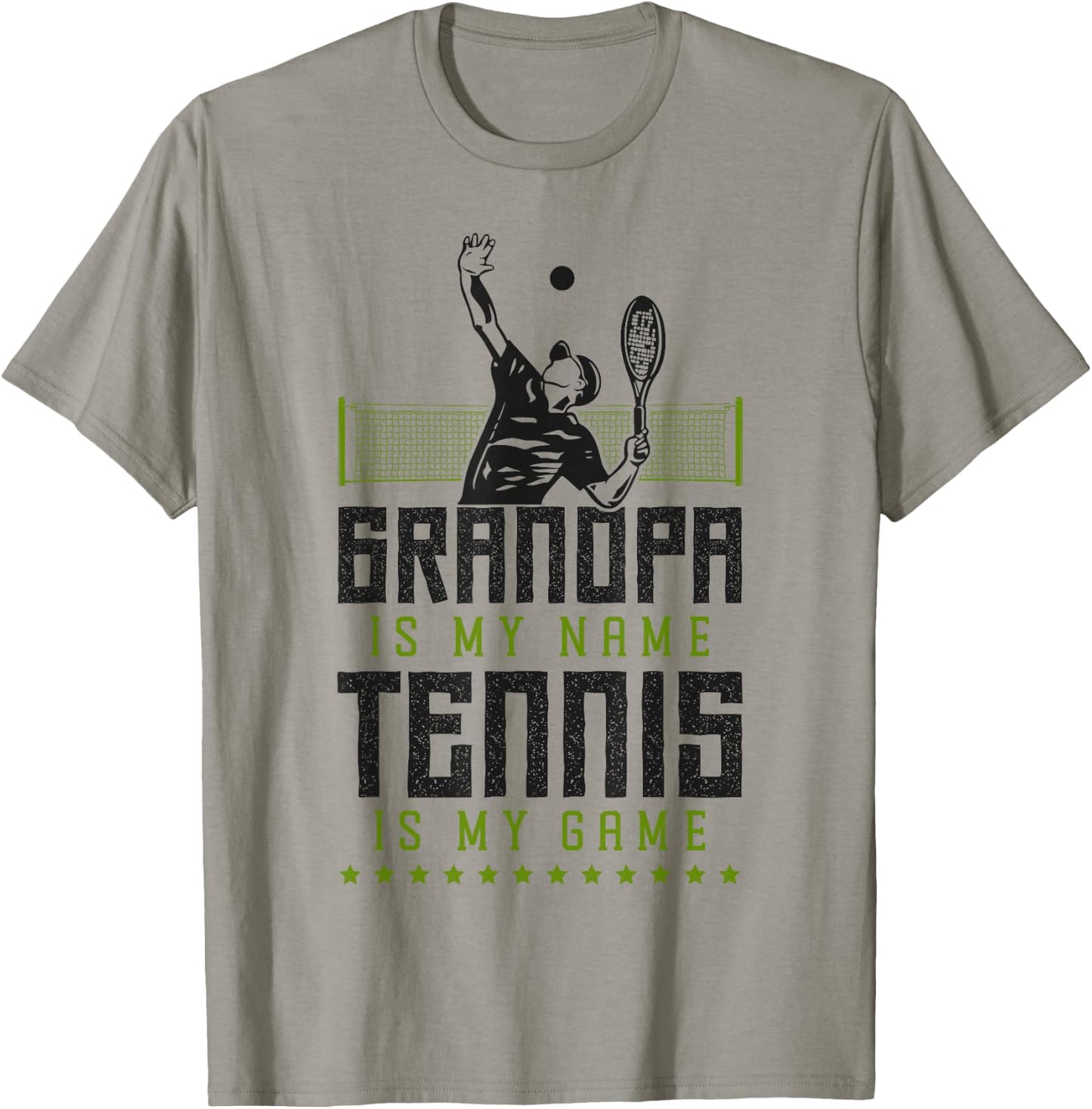 Funny Tennis Player Racket Grandpa Grandpa Is My Name Tennis T-Shirt - T-Shirt | Sand