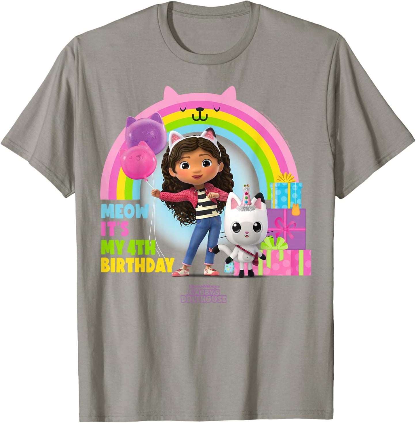 DreamWorks Gabby's Dollhouse 4th Birthday T-Shirt - T-Shirt | Sand