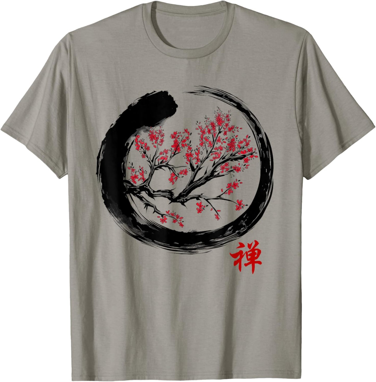 Japanese Calligraphy - Zen Buddhist Enso Circle Meditation T-Shirt - T-Shirt | Sand