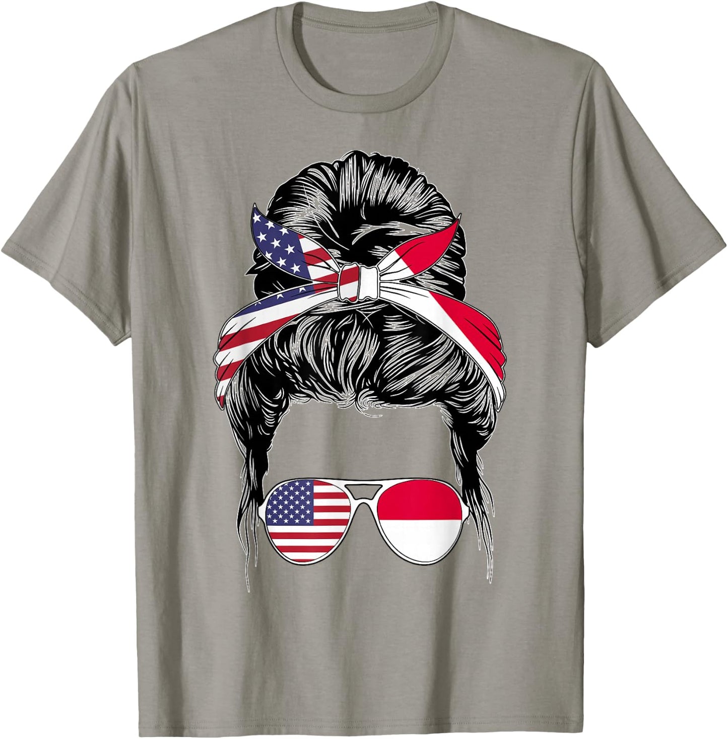 Heritage American Women Indonesian Girl Indonesia Flag T-Shirt - T-Shirt | Sand