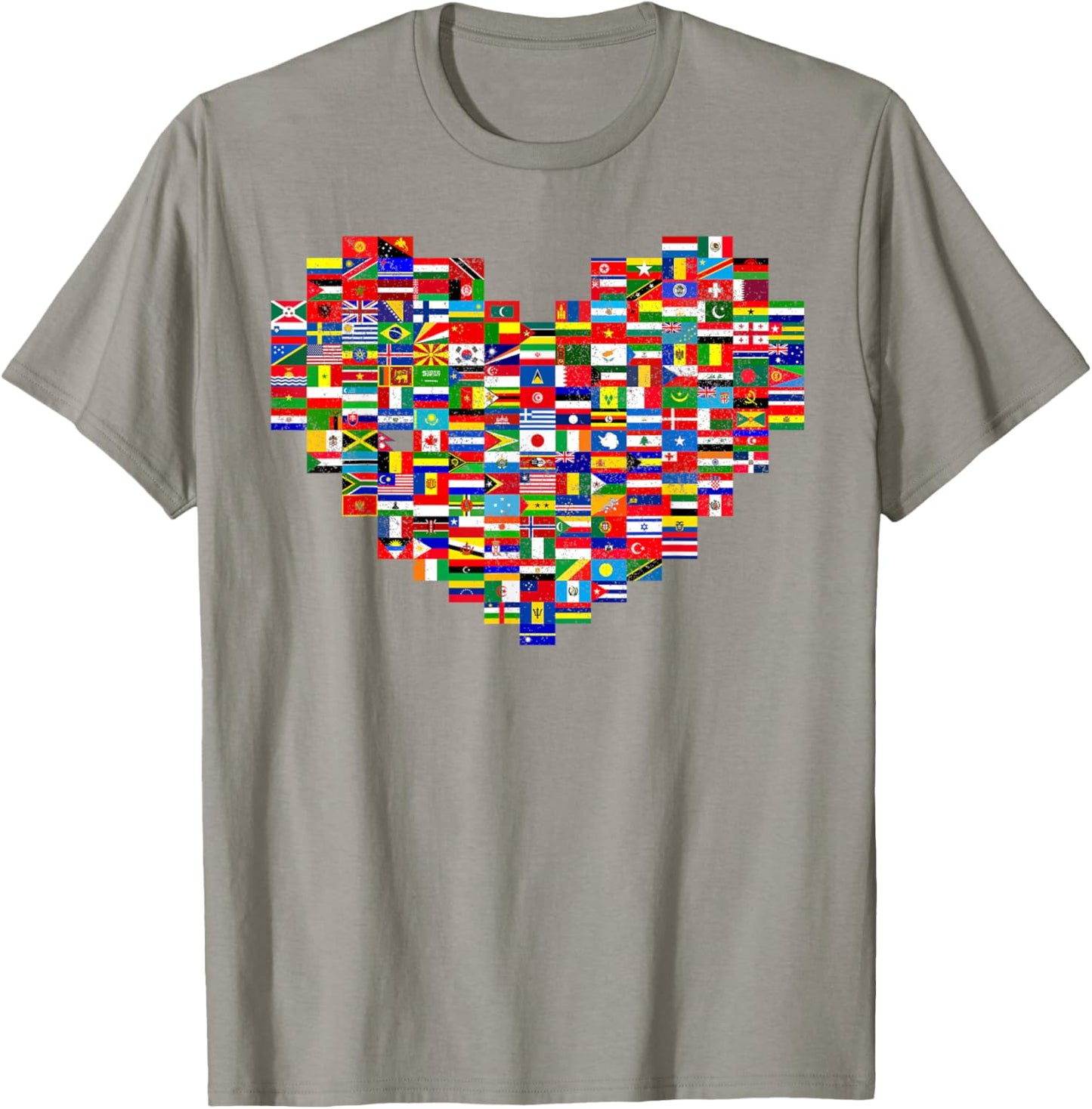 Hearts World Flags Heart Flags of the Countries T-Shirt - T-Shirt | Sand
