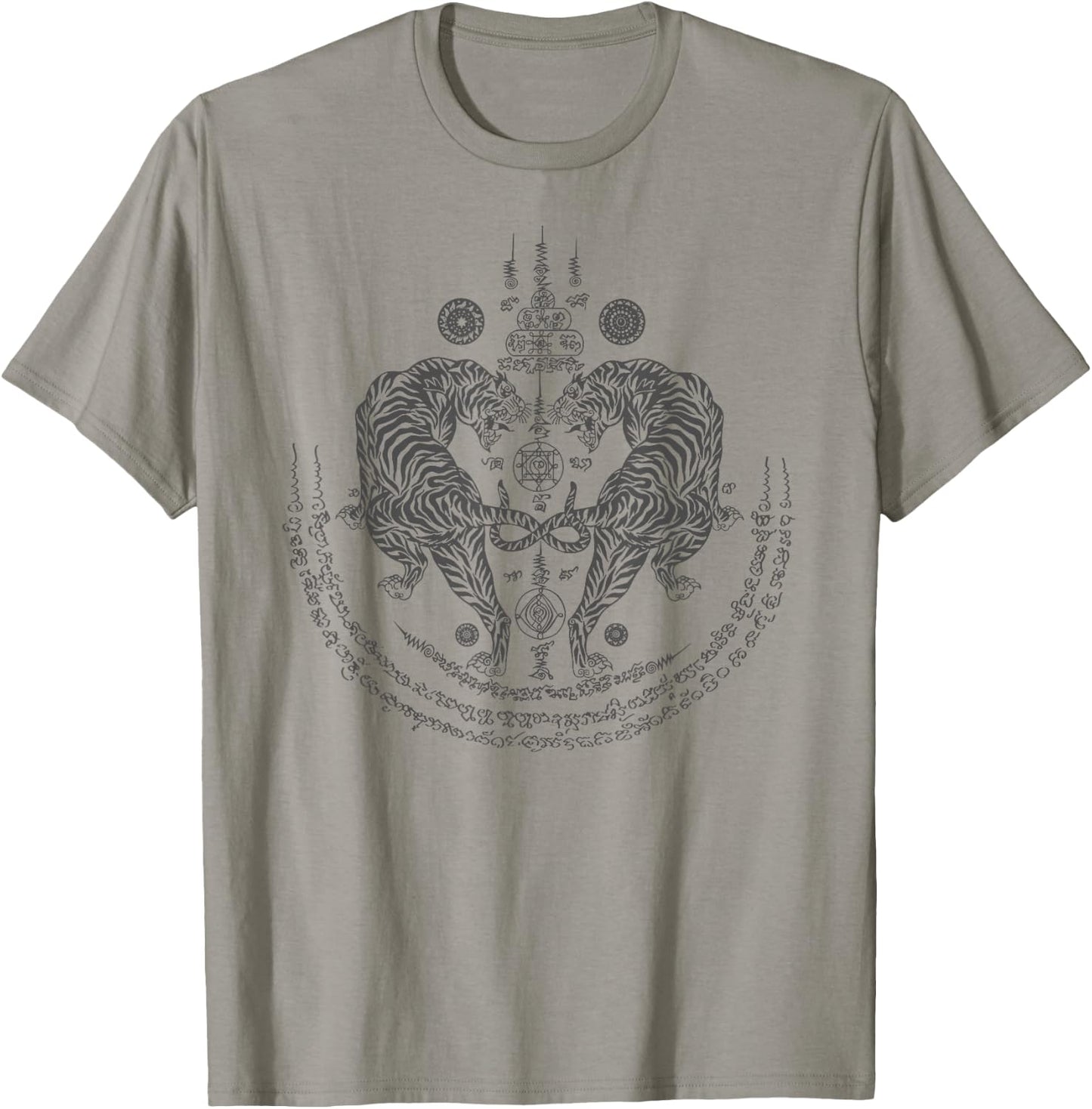 Thai Tattoo Twin Tiger Sak Yant Muay Thai Thailand Graphic T-Shirt - T-Shirt | Sand