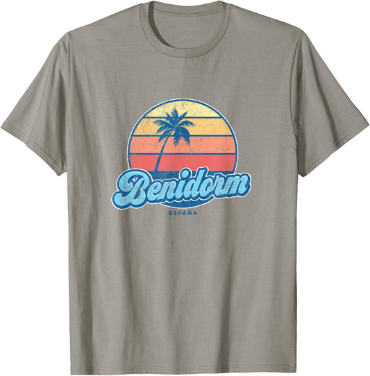 Vintage Benidorm Spain Classic 70s Retro Surfer T-Shirt - T-Shirt | Sand