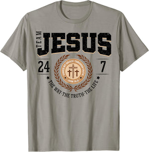 Team Jesus 24 7 The Way The Truth The Life T-Shirt - T-Shirt | Sand