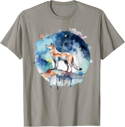 Wolf Head Watercolor T-Shirt - T-Shirt | Sand
