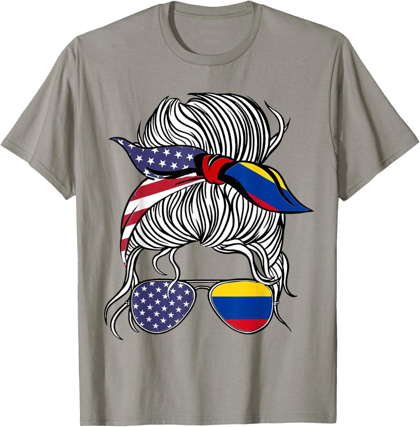 American Colombian Patriot Flag Women Girl Colombia Grown T-Shirt - T-Shirt | Sand