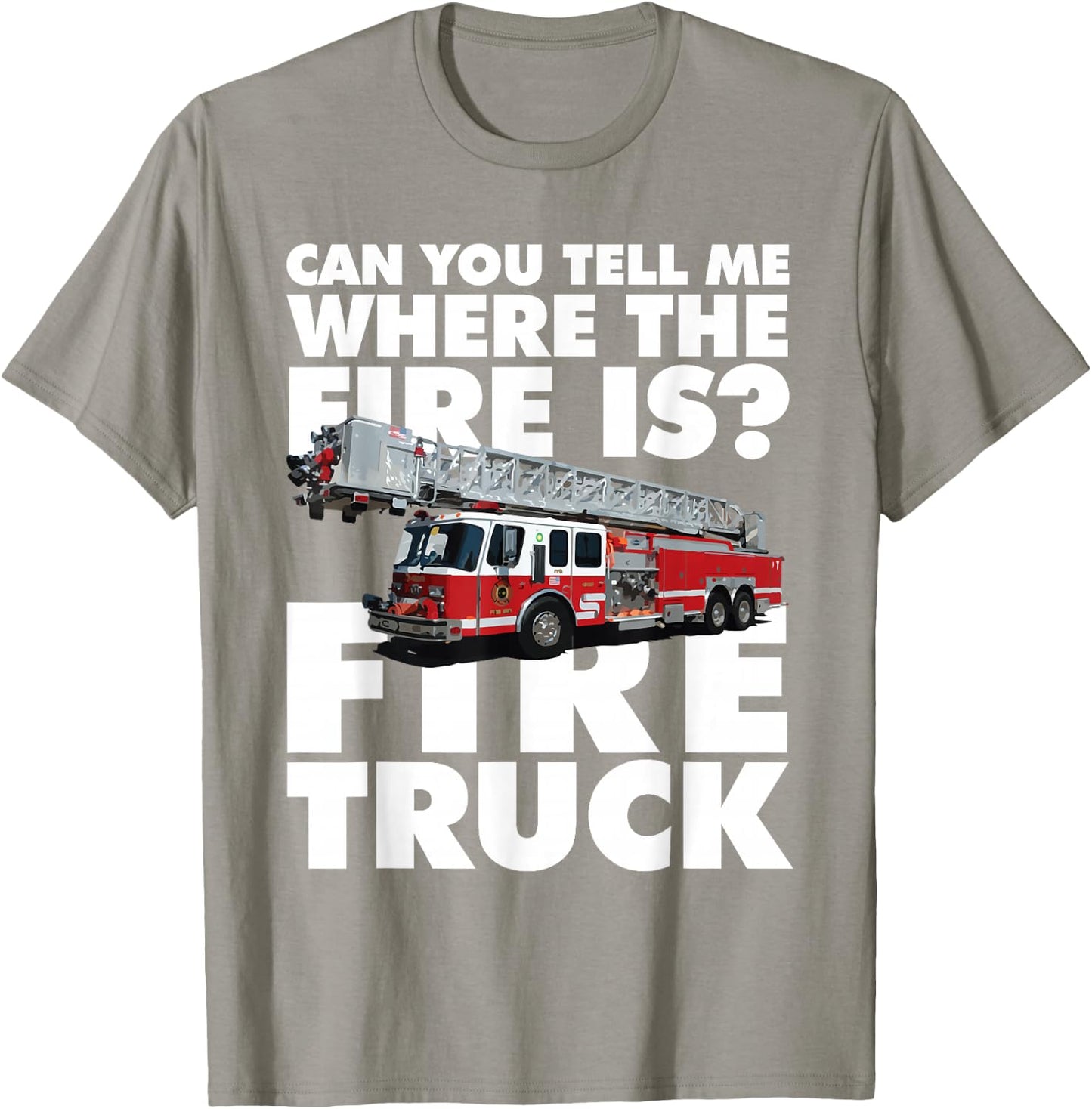 Twenty Trucks Fire Truck - -Adults, Kids - Red - Short Sleeve - Classic Fit - Cotton 60%, Polyester 40% T-Shirt - T-Shirt | Sand