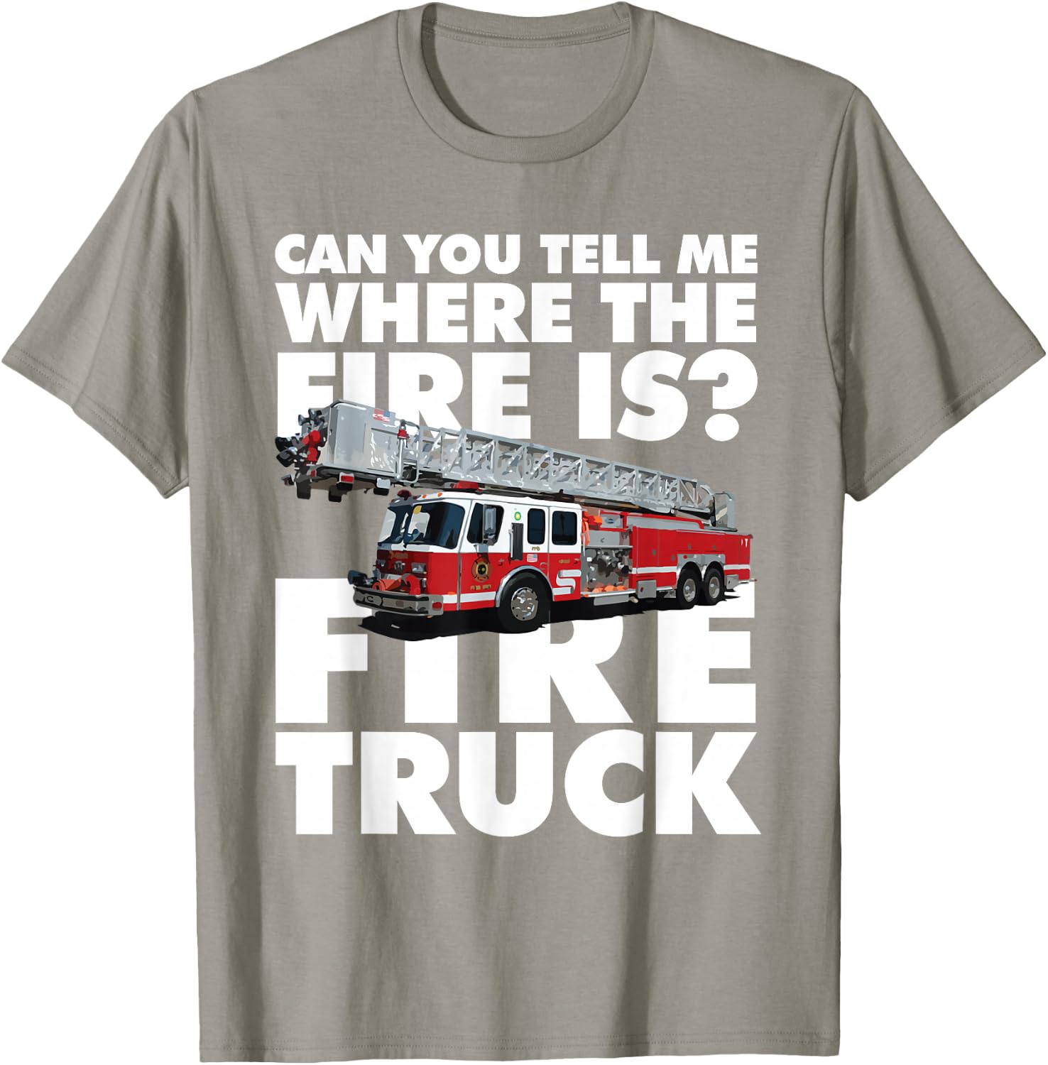 Twenty Trucks Fire Truck - -Adults, Kids - Red - Short Sleeve - Classic Fit - Cotton 60%, Polyester 40% T-Shirt - T-Shirt | Sand