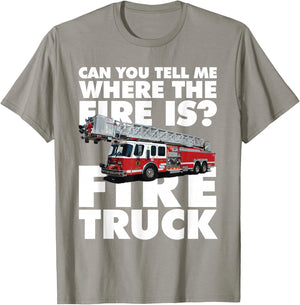 Twenty Trucks Fire Truck - -Adults, Kids - Red - Short Sleeve - Classic Fit - Cotton 60%, Polyester 40% T-Shirt - T-Shirt | Sand