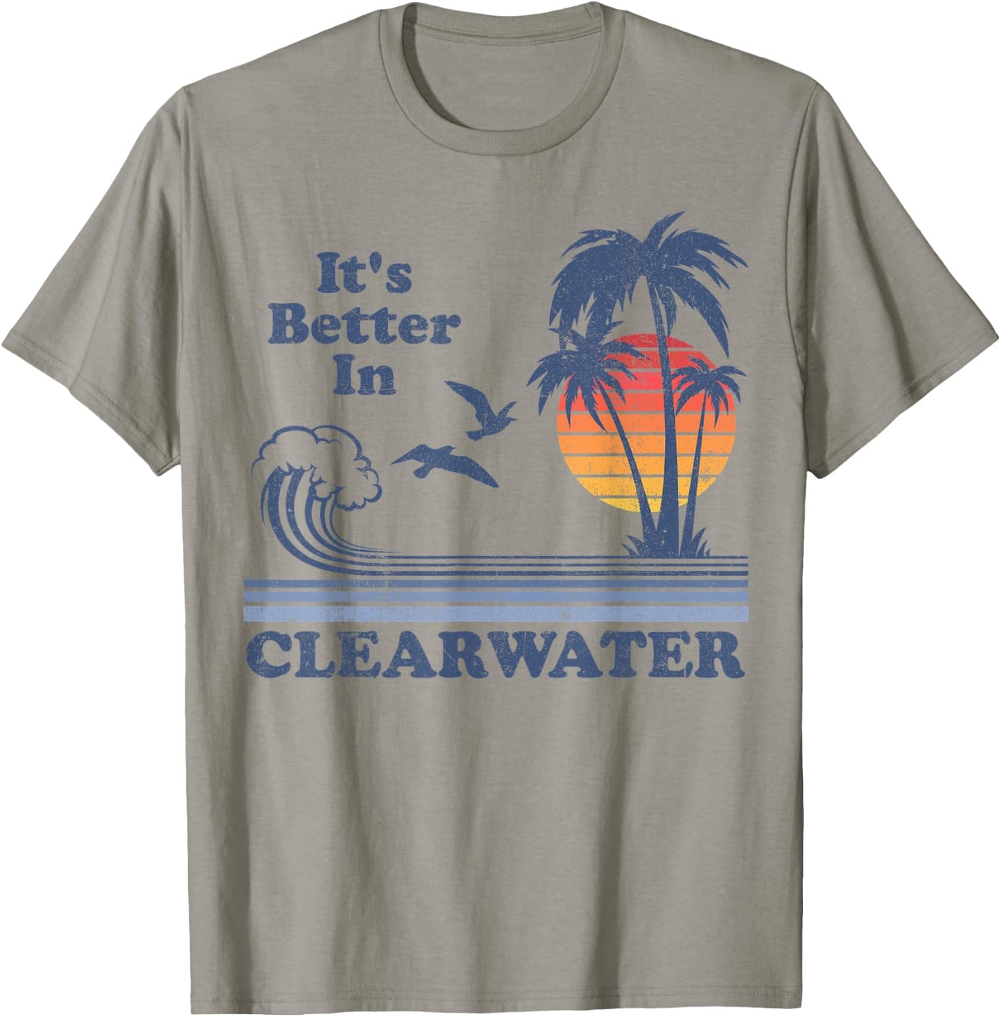 Its Better In Clearwater Beach Florida Retro Vintage 80s 70s Women Kids T-Shirt - T-Shirt | Sand