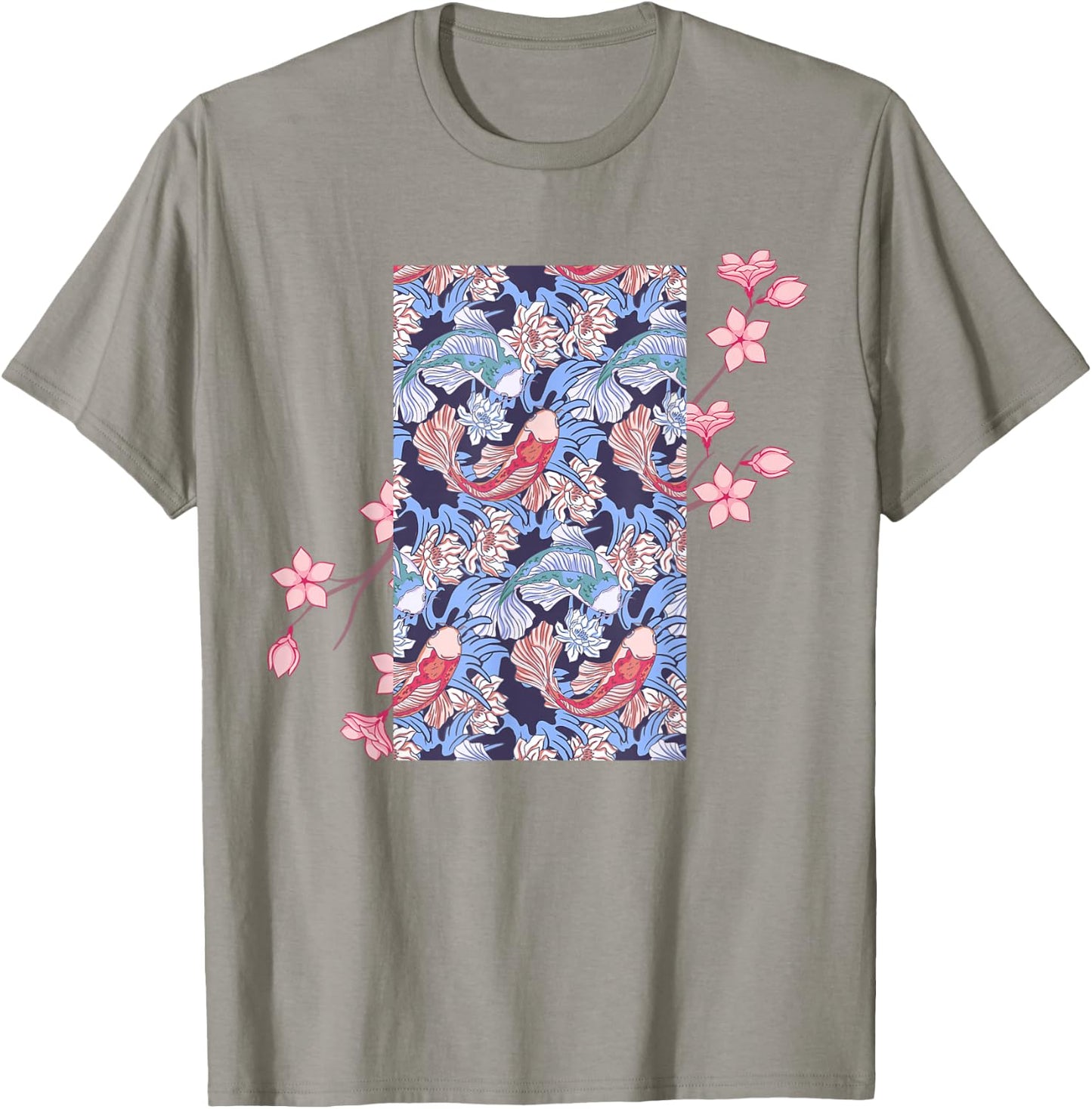 Cherry Blossom Japanese Koi Fish Nishikigoi Koi Carp T-Shirt - T-Shirt | Sand