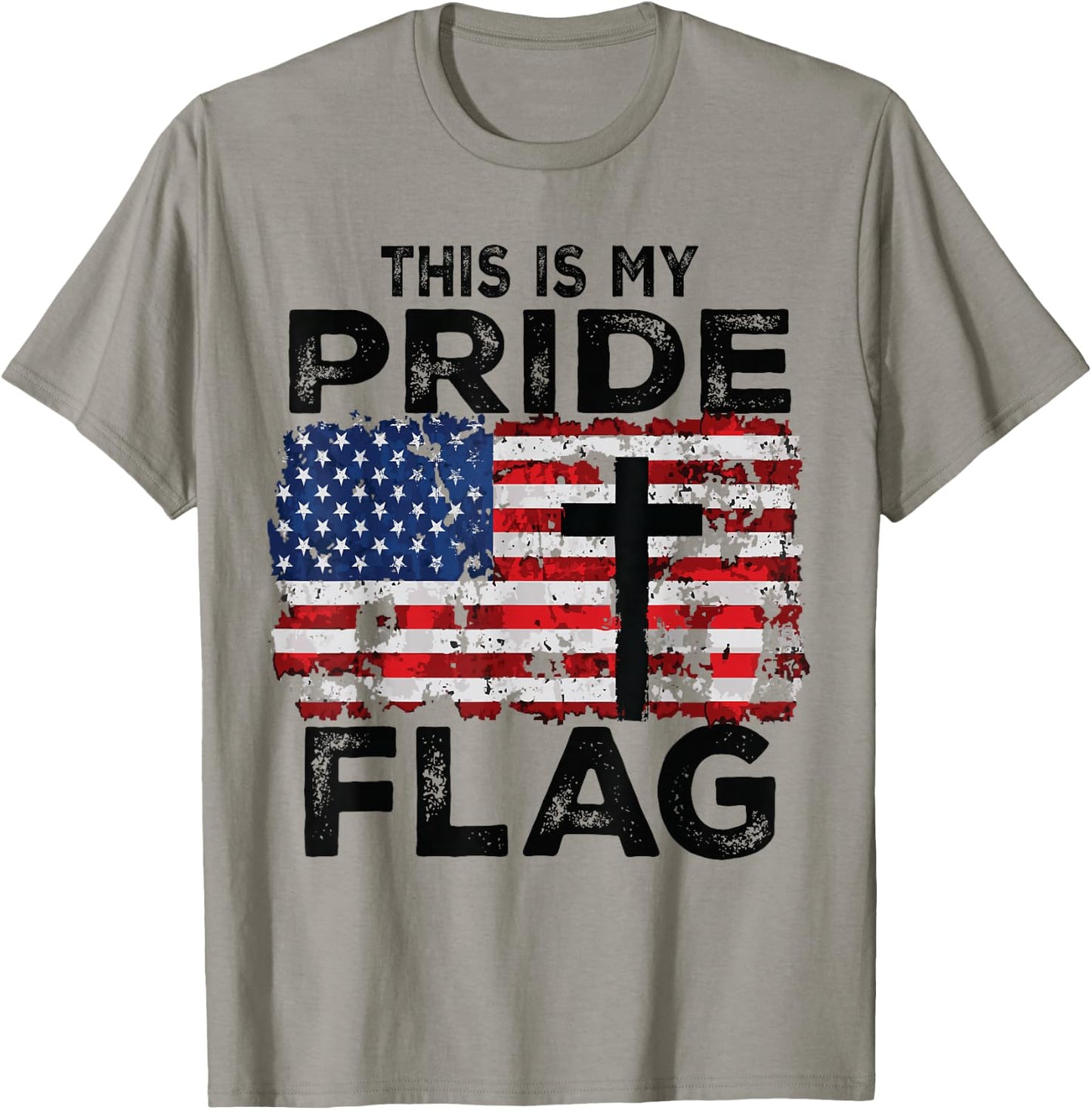This is My Pride Flag Jesus Cross USA American 4th of July T-Shirt - T-Shirt | Sand