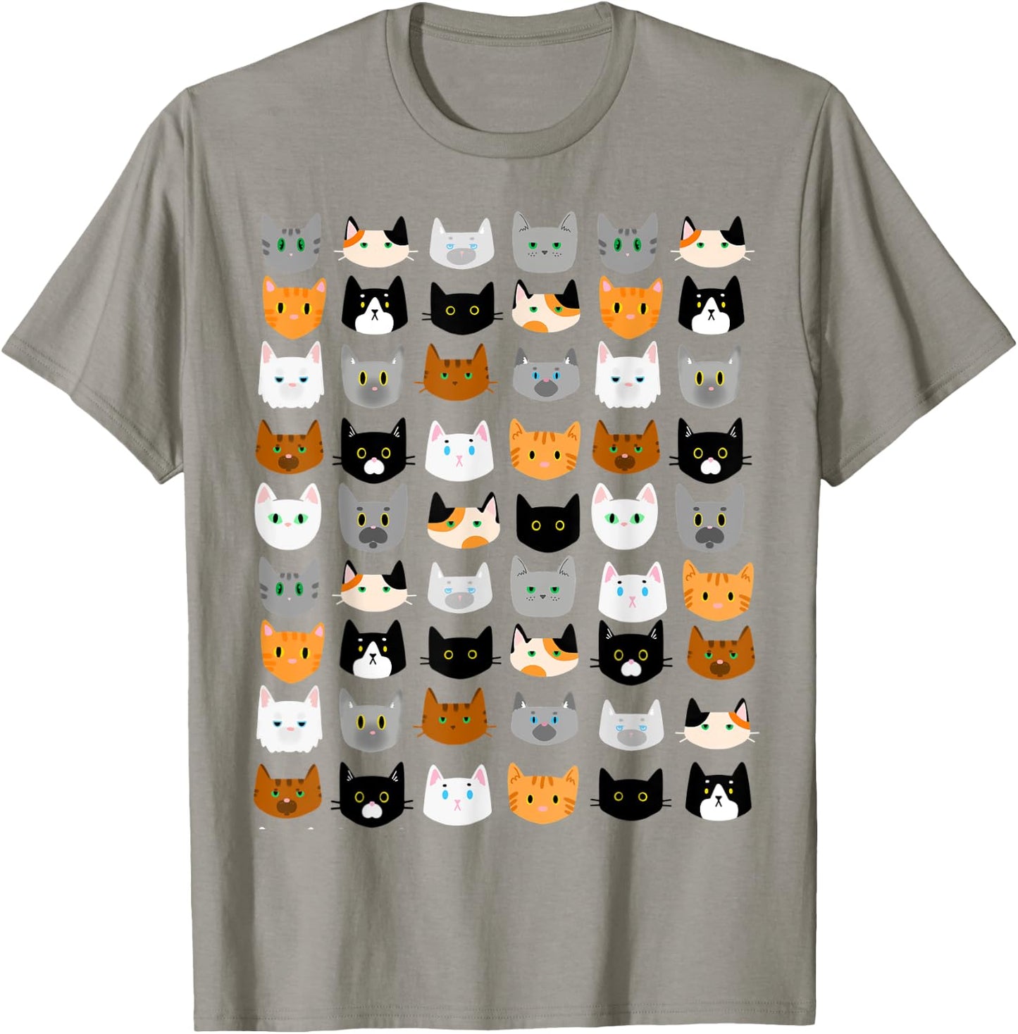 Cute Cats Pattern Calico Tabby Tuxedo Ginger Siamese T-Shirt - T-Shirt | Sand