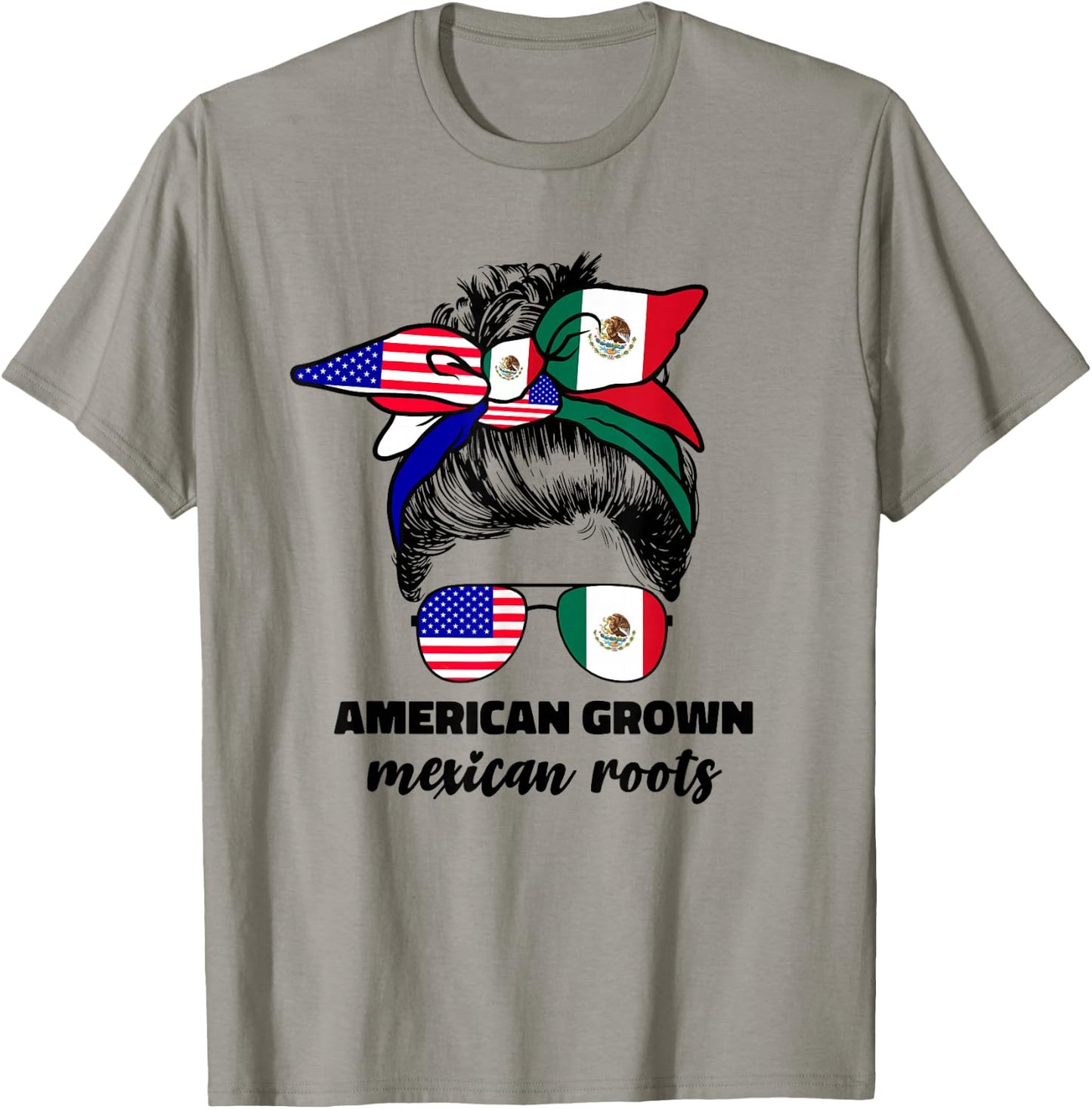 Half Mexican And American Mexico America Flag Girl T-Shirt - T-Shirt | Sand
