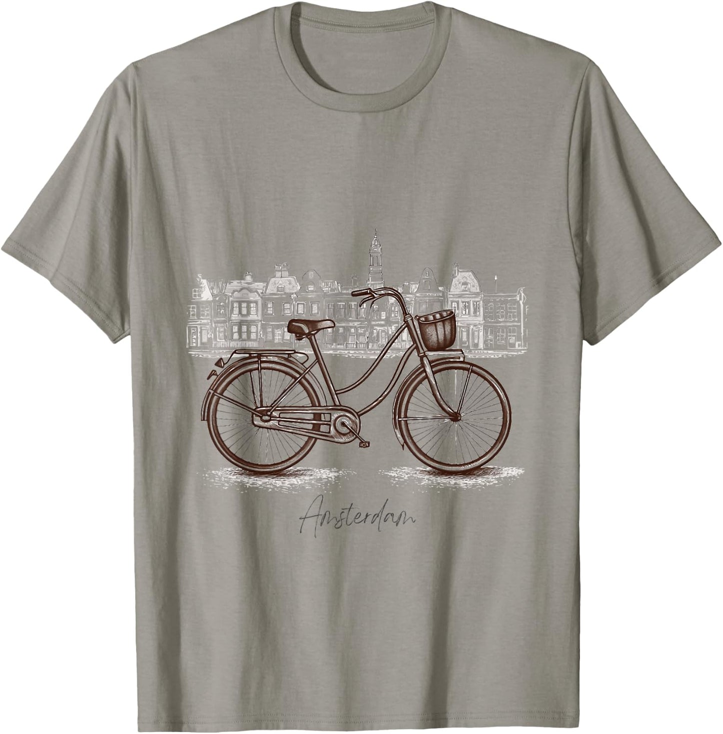 Amsterdam City Bike: Red Light District Bicycle Club T-Shirt - T-Shirt | Sand