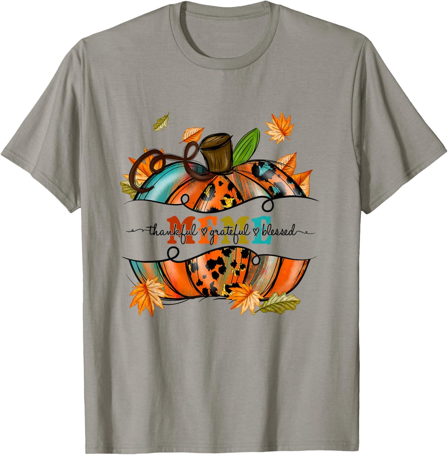 Autumn Fall Outfit Meme Thankful Grateful Blessed Pumpkin T-Shirt - T-Shirt | Sand