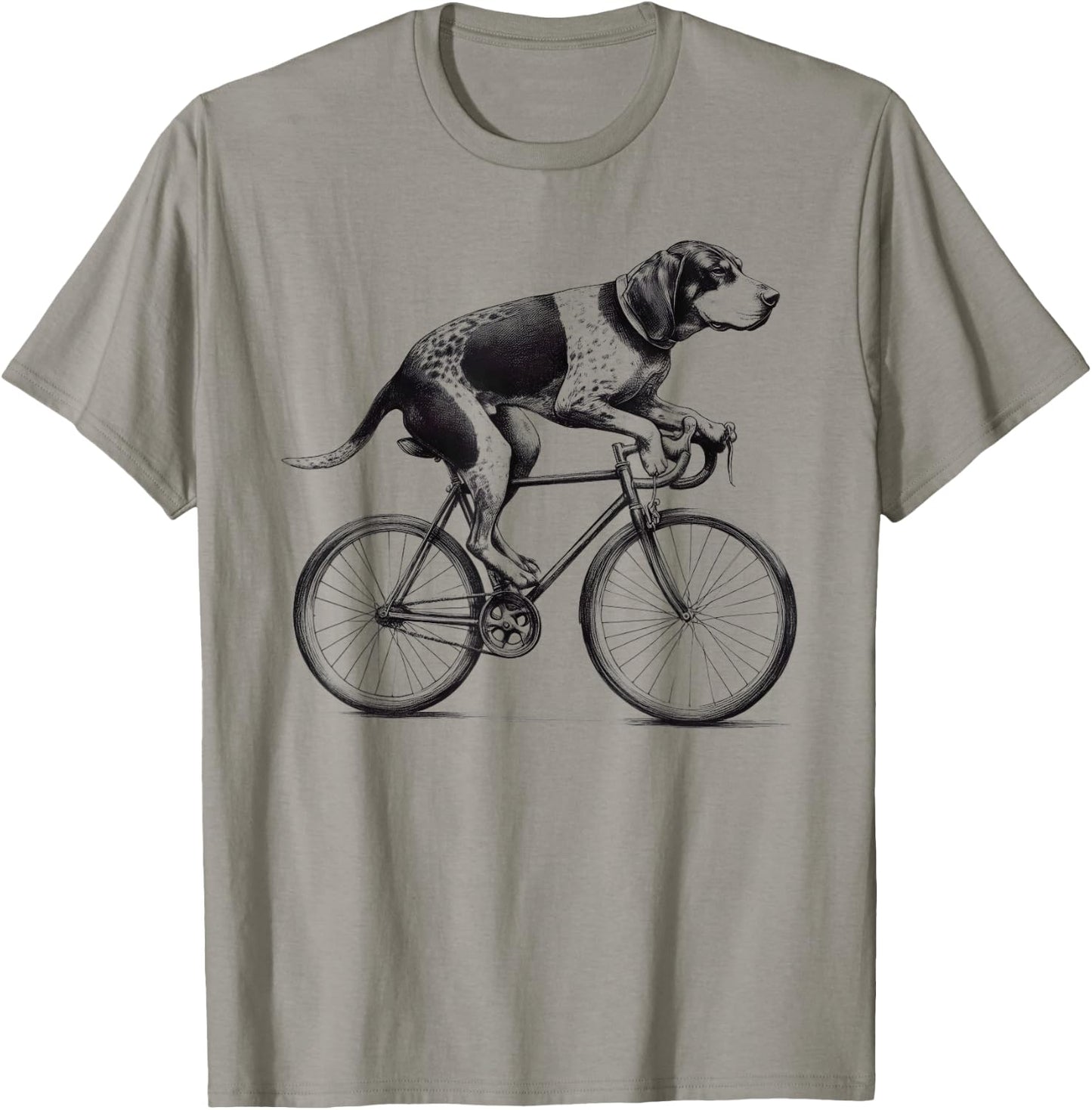 Bluetick Coonhound Dog Riding a Bike Bicycle Biker Cycling Men Women Kids T-Shirt - T-Shirt | Sand