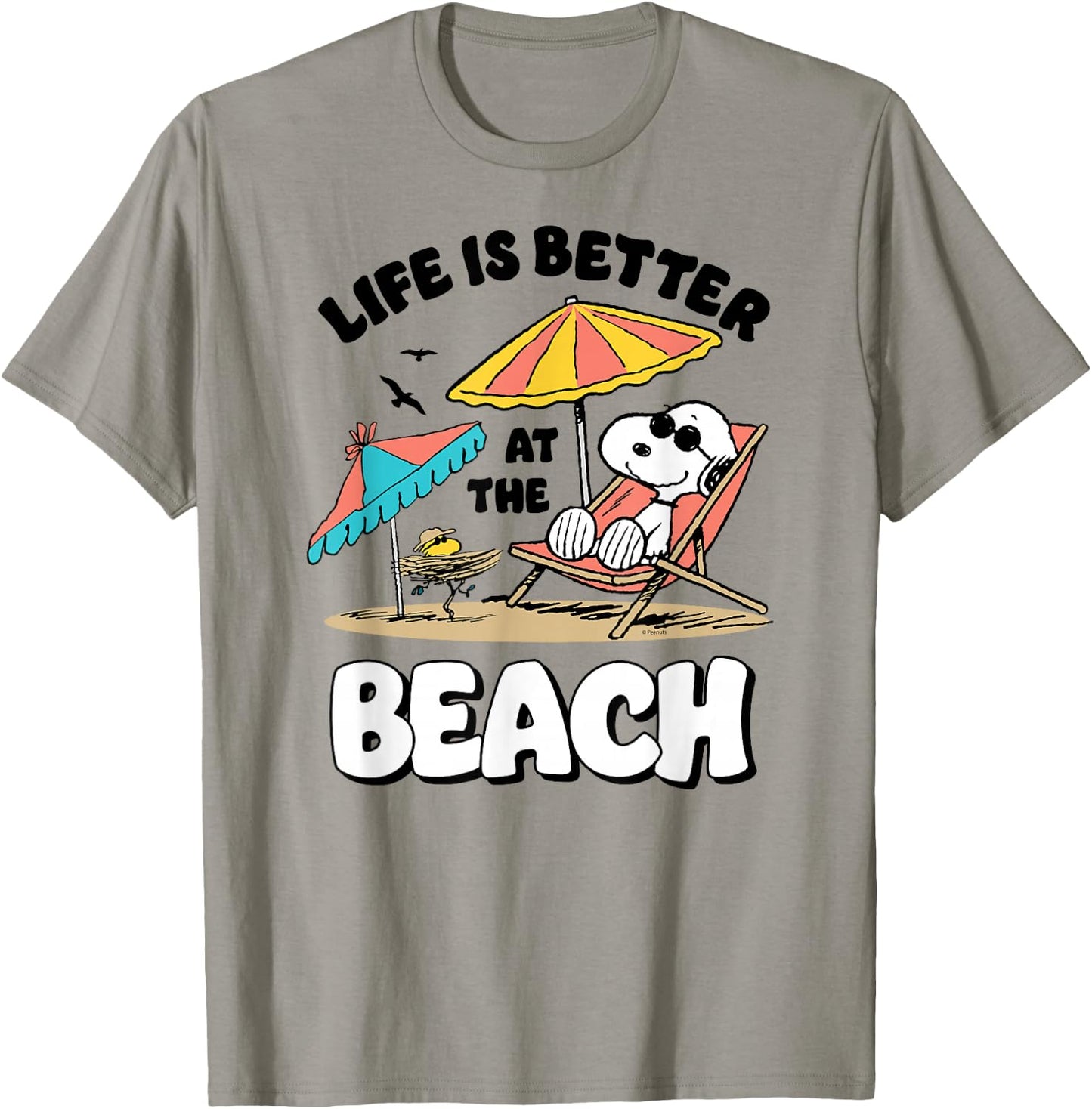 Peanuts Snoopy Woostock Life is Better on The Beach T-Shirt - T-Shirt | Sand
