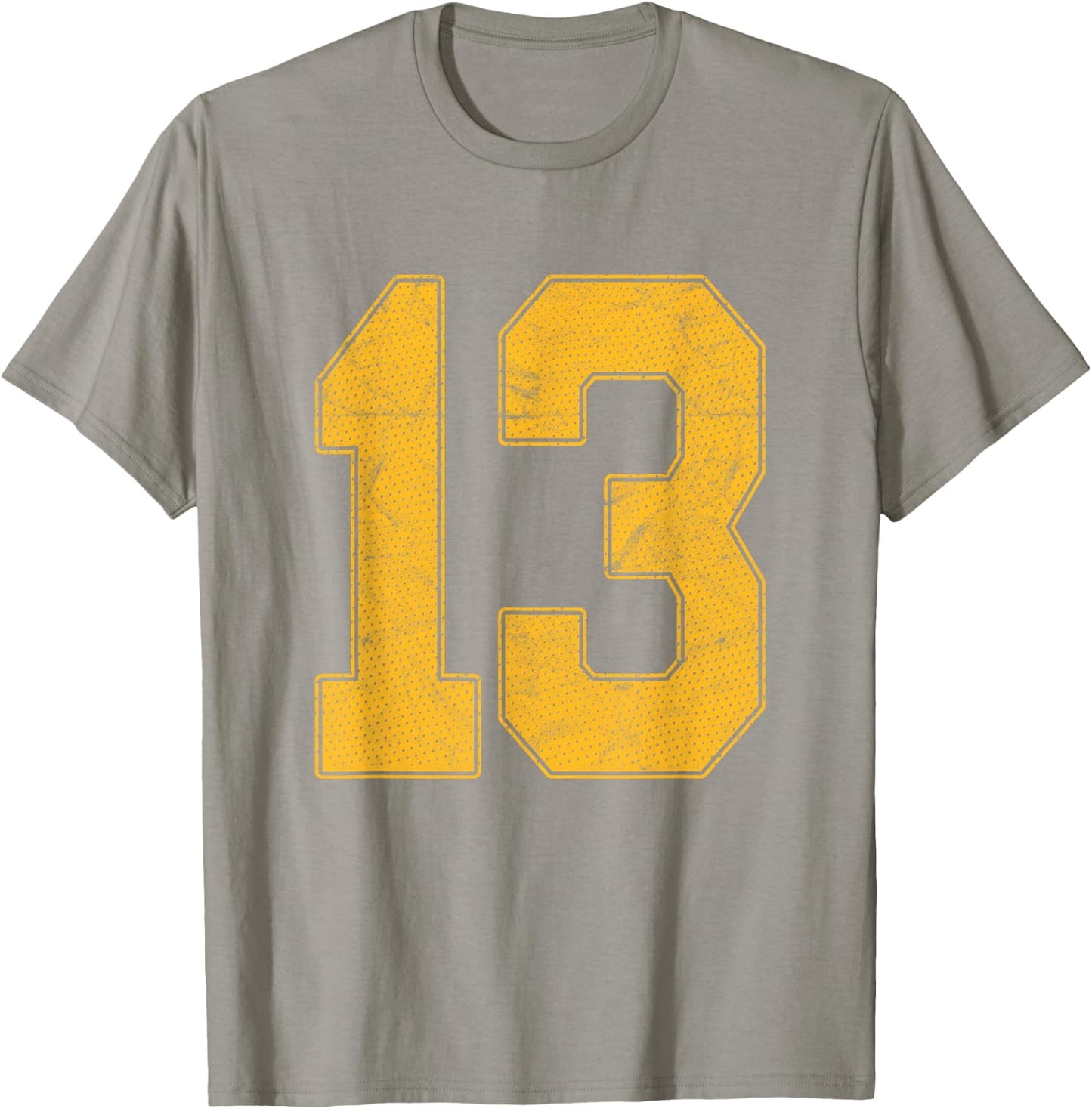 Number 13 Numbered Uniform Sports Team Jersey 13th Birthday T-Shirt - T-Shirt | Sand