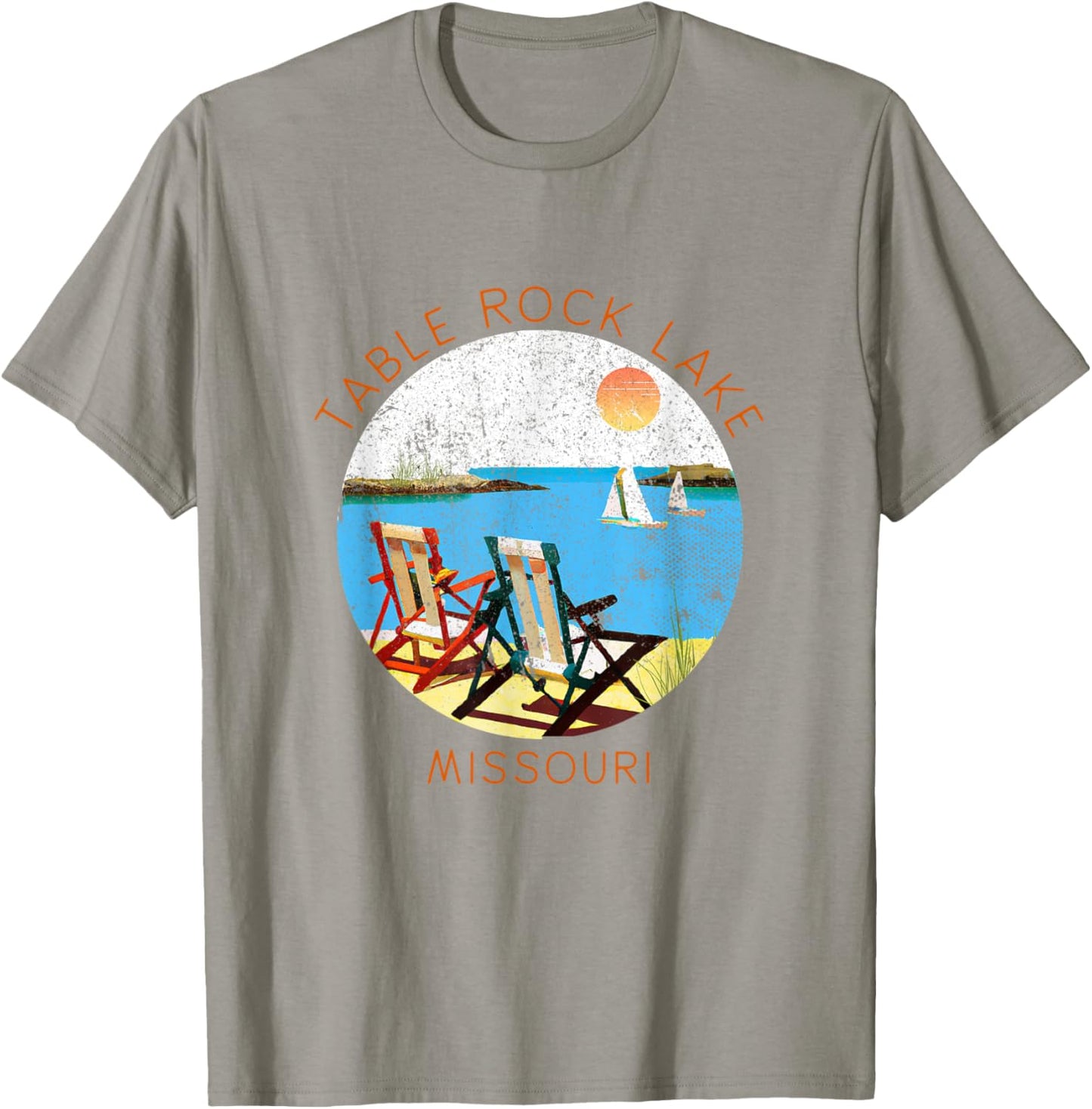 Retro Table Rock Lake Souvenir - Vintage lake Vacation T-Shirt - T-Shirt | Sand