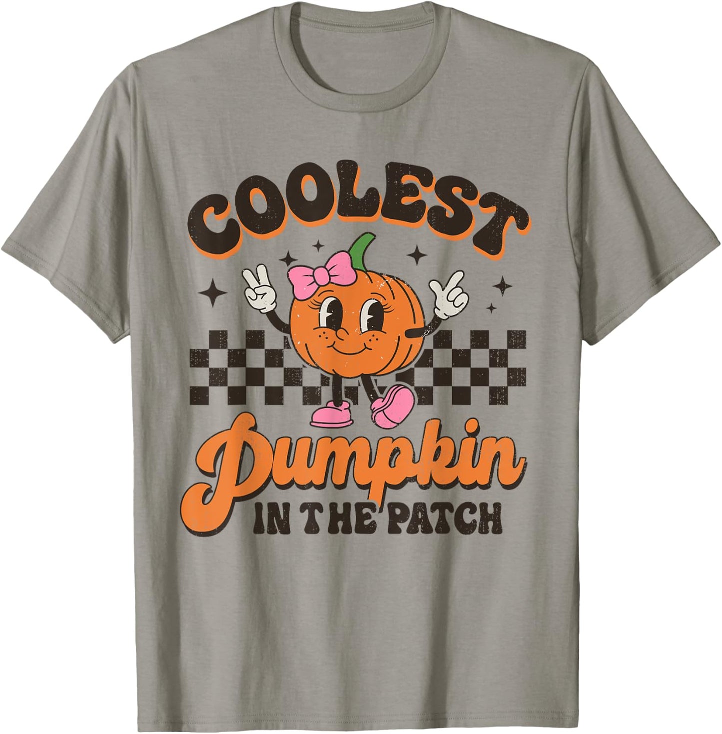 Groovy Coolest Pumpkin In The Patch Halloween For Girls Kids T-Shirt - T-Shirt | Sand