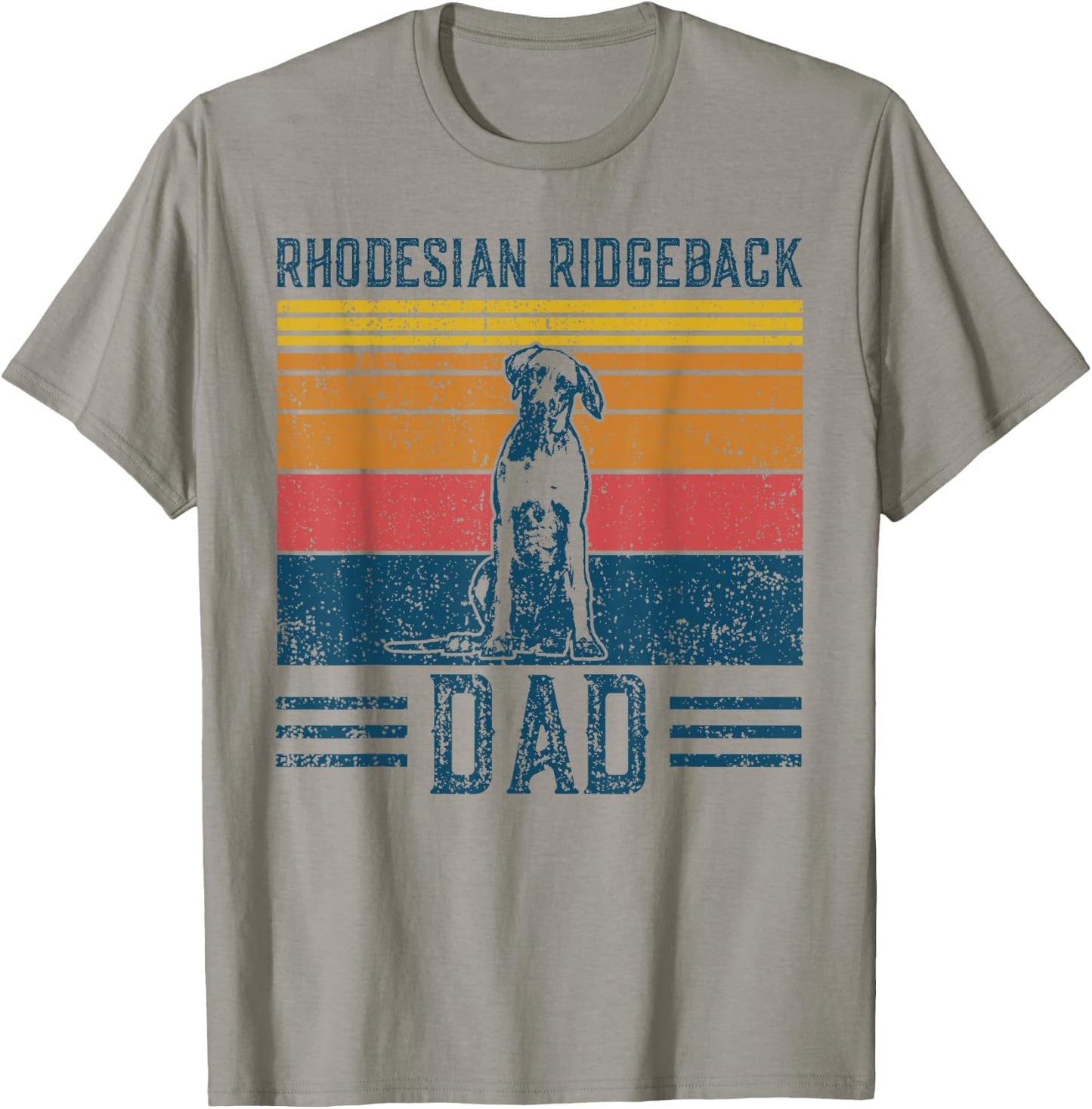 Dog Ridgeback Dad - Vintage Rhodesian Ridgeback Dad T-Shirt - T-Shirt | Sand