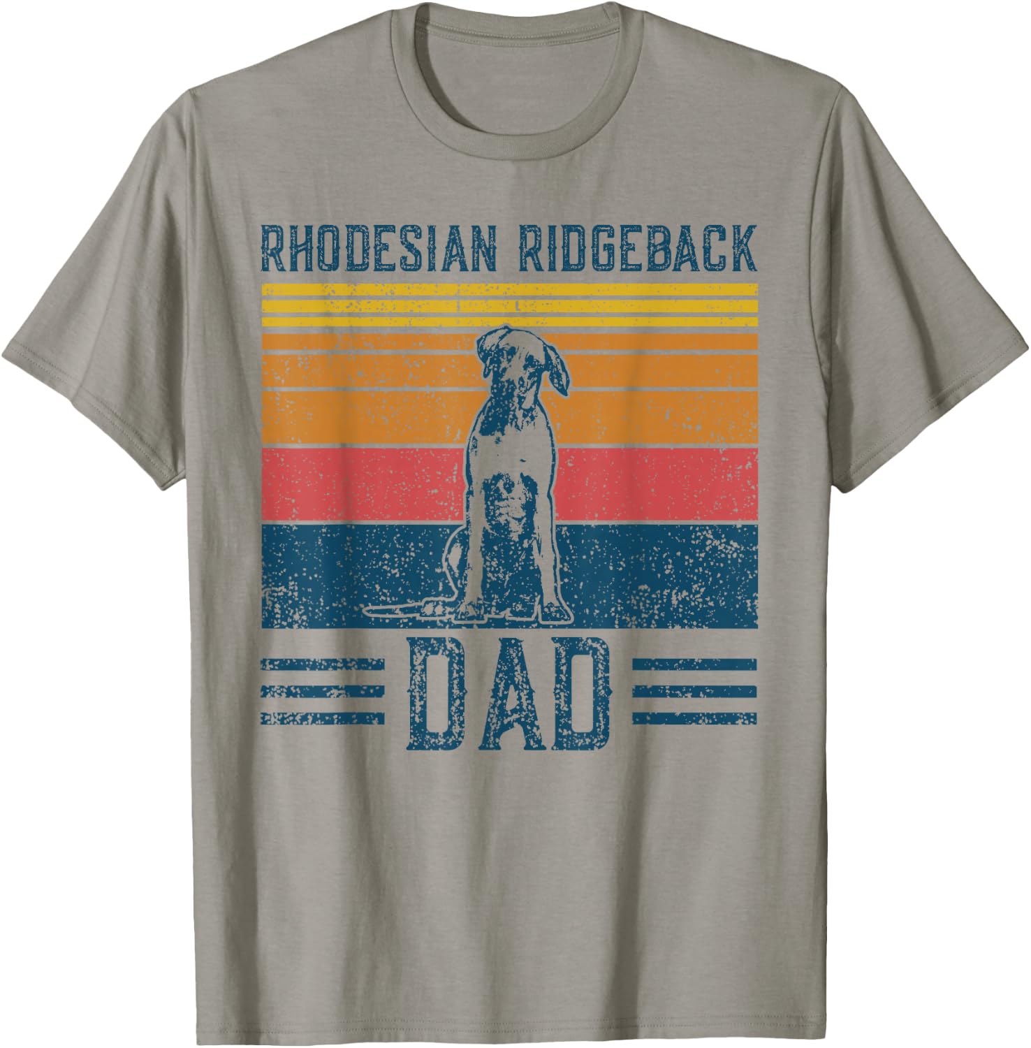 Dog Ridgeback Dad - Vintage Rhodesian Ridgeback Dad T-Shirt - T-Shirt | Sand