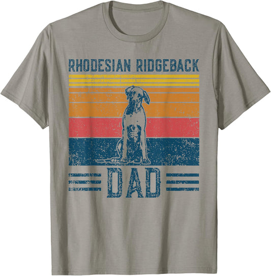 Dog Ridgeback Dad - Vintage Rhodesian Ridgeback Dad T-Shirt - T-Shirt | Sand