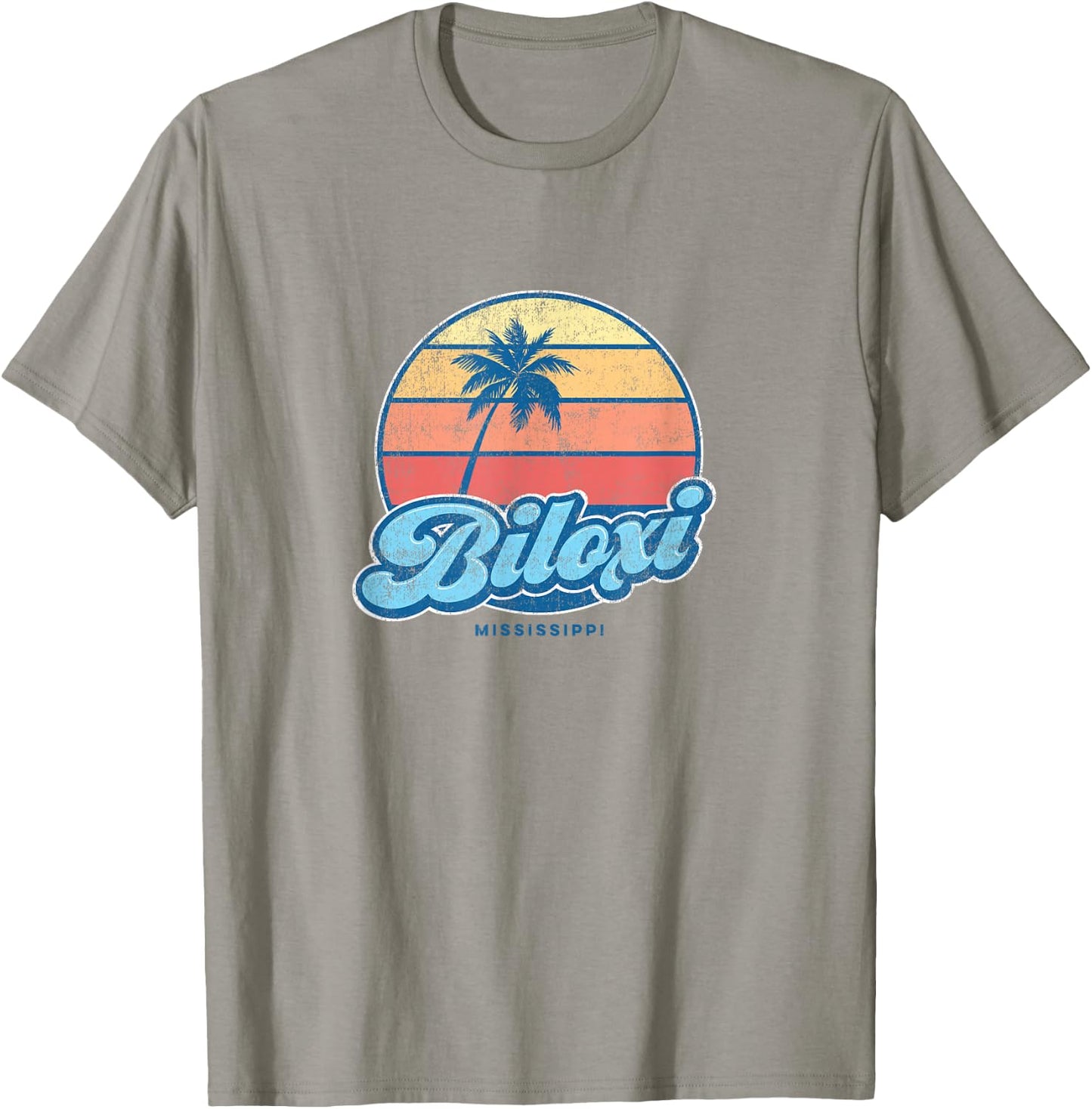 Vintage Biloxi Mississippi MS Classic 70s Retro Surfer T-Shirt - T-Shirt | Sand