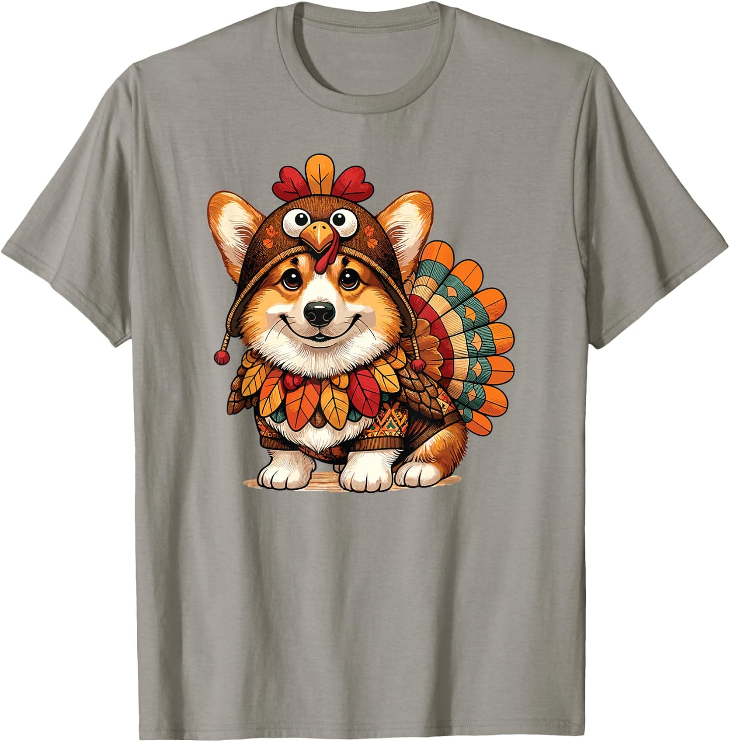 Corgi Dog Turkey Thanksgiving Costume Women Men Kids Toddler T-Shirt - T-Shirt | Sand