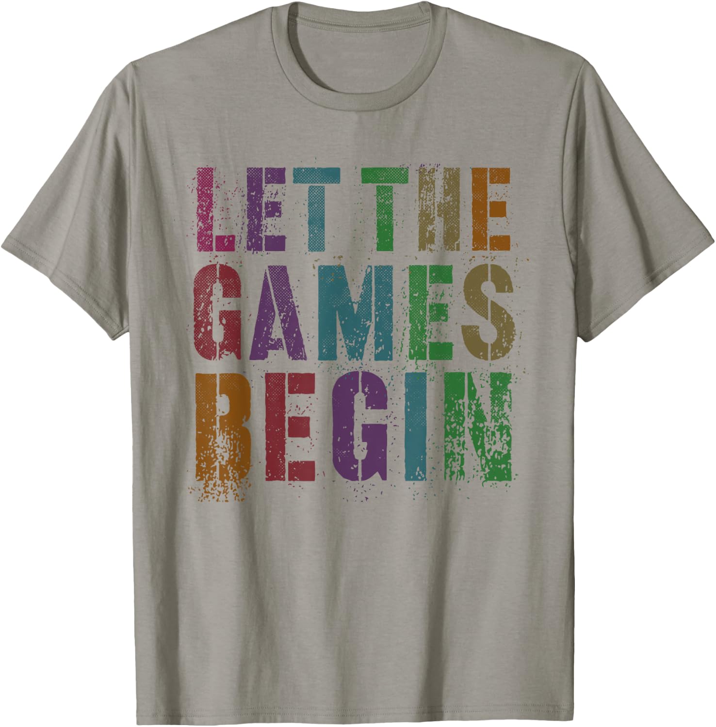 Funny LET THE GAMES BEGIN Fun School Field Day Summer Vibes Men Women Girls Kids T-Shirt - T-Shirt | Sand