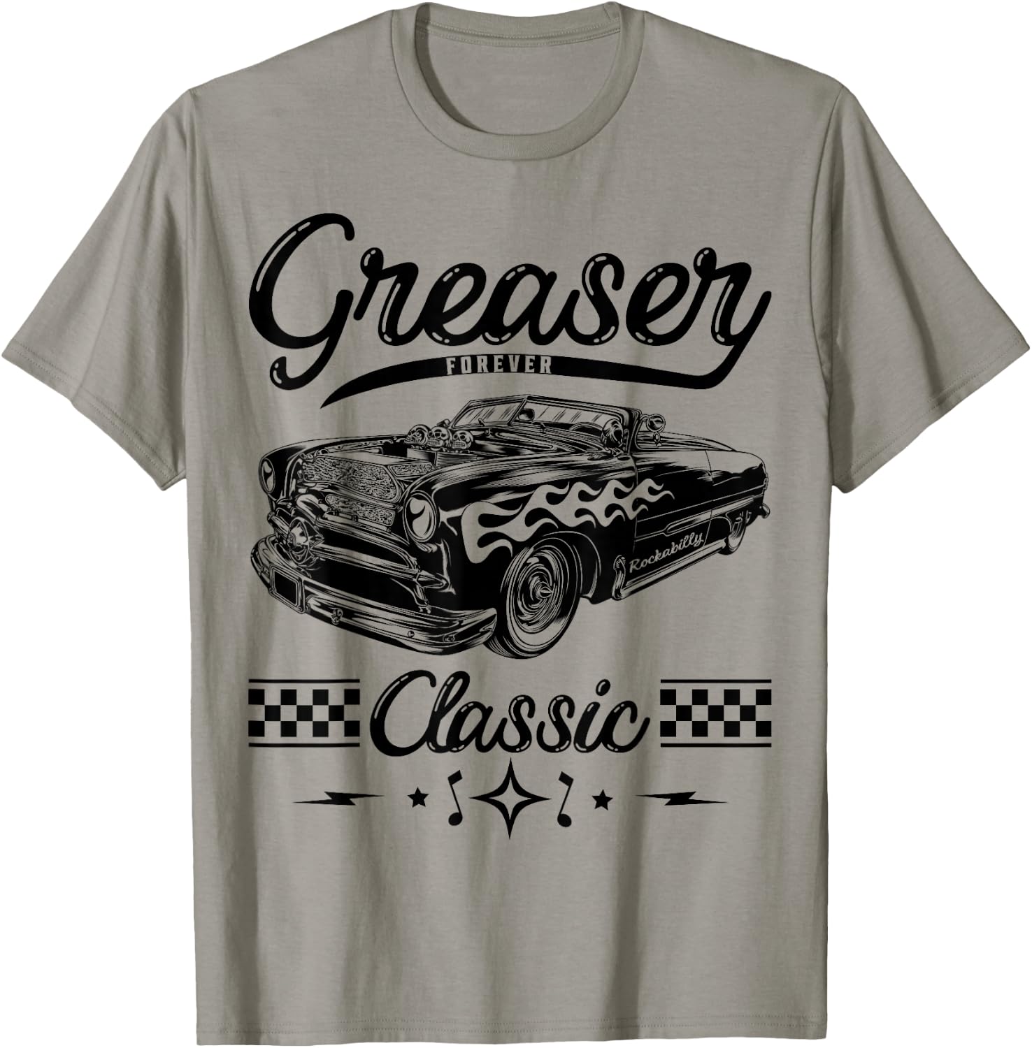 Greaser Forever 1950s Sock Hop Retro 50s Vintage Rockabilly T-Shirt - T-Shirt | Sand