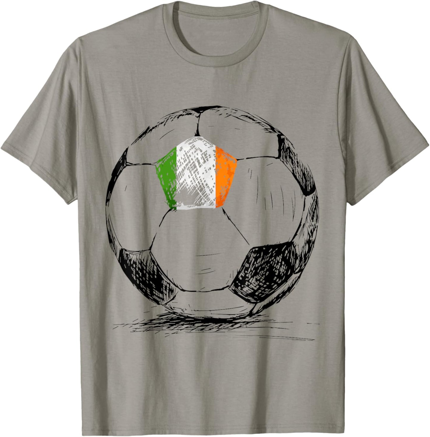 Ireland Irish Eire Flag Design on Soccer Ball Jersey T-Shirt - T-Shirt | Sand
