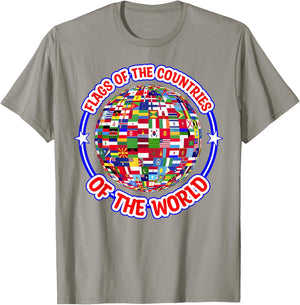 Humanity & Traveler Designs Men's Earth Day Flag , White, Small T-Shirt - T-Shirt | Sand