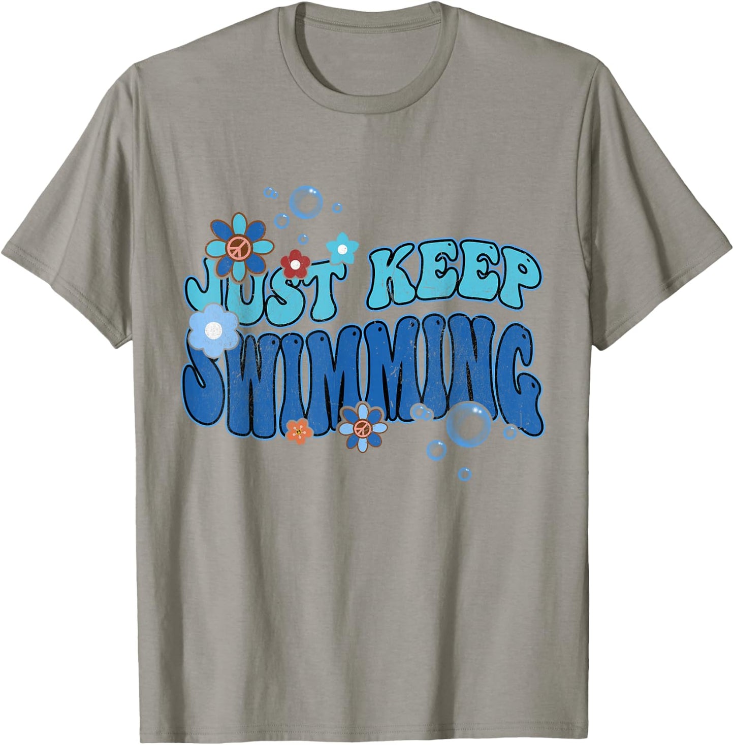 Groovy Summer Swim Lover Just Keep Swimming T-Shirt - T-Shirt | Sand
