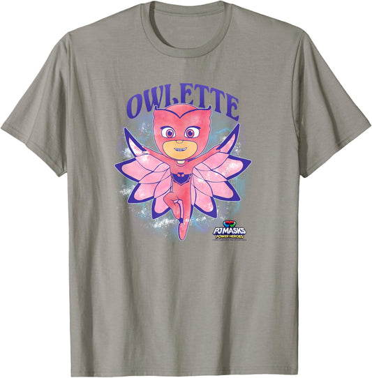 PJ Masks Owlette Watercolor Girly Portrait T-Shirt - T-Shirt | Sand