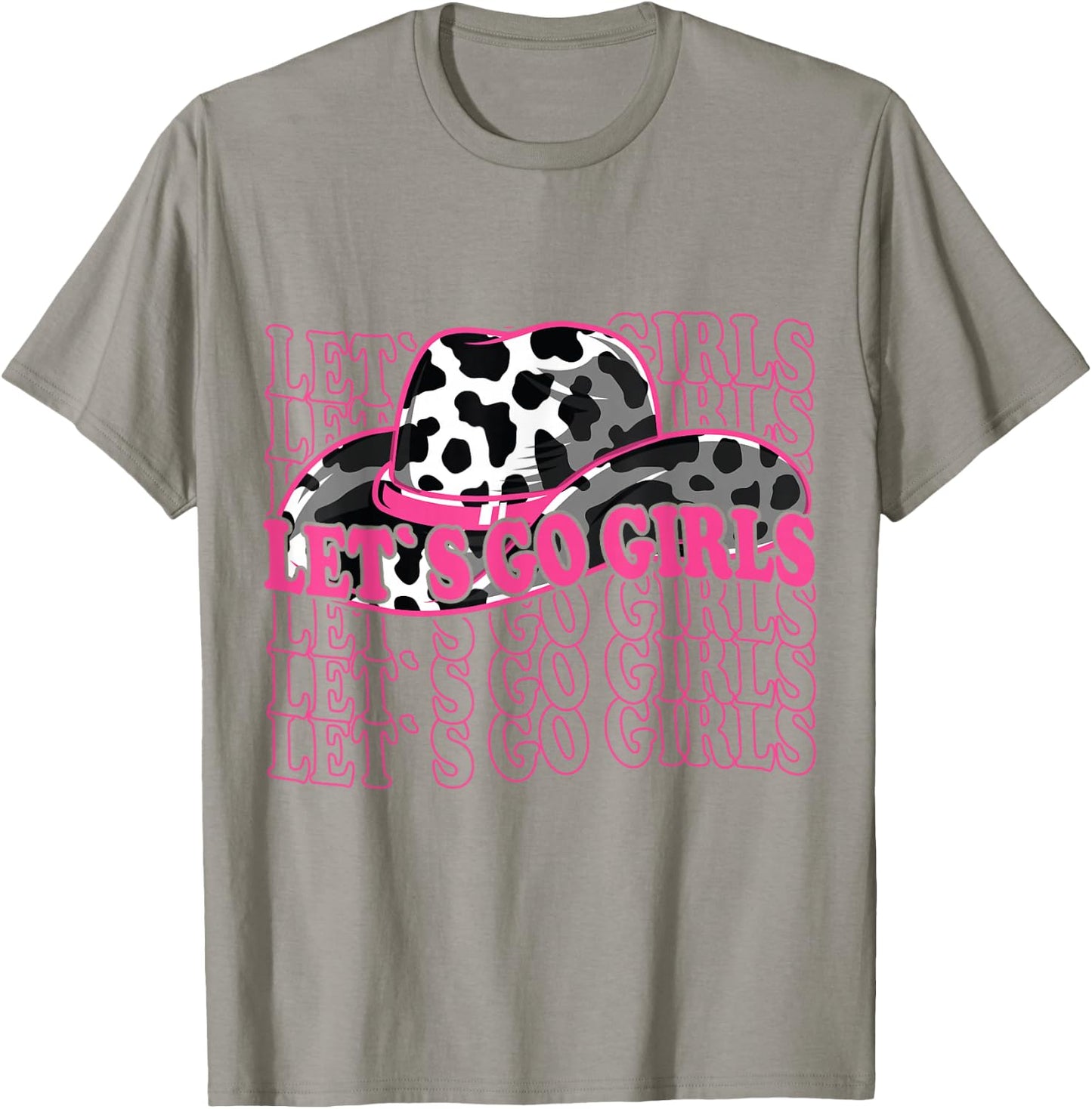 Let´s Go Girls - Country Southern Western Cow pattern T-Shirt - T-Shirt | Sand