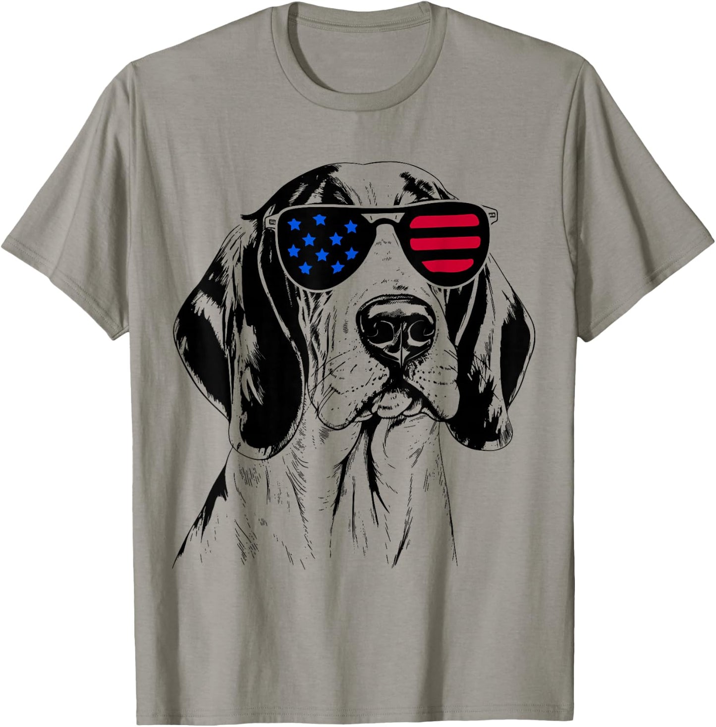 Treeing Walker Coonhound Dog 4th July America USA Flag T-Shirt - T-Shirt | Sand